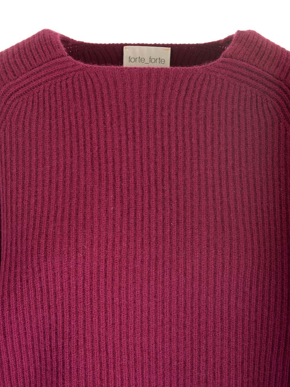 Shop Forte Forte Ribbed Sweater In Bordeaux