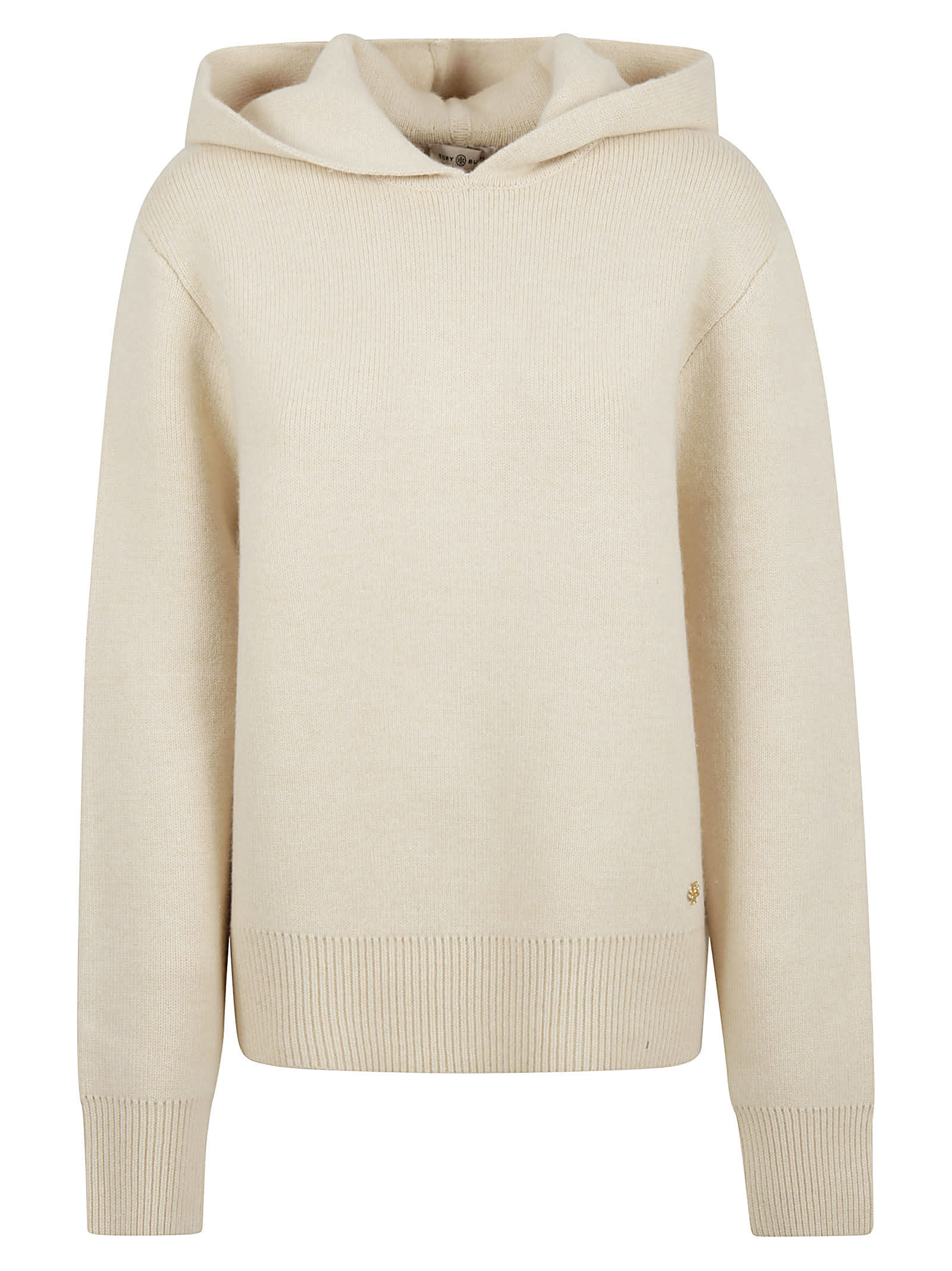 Shop Tory Burch Cashmere Blend Hoodie In Plage