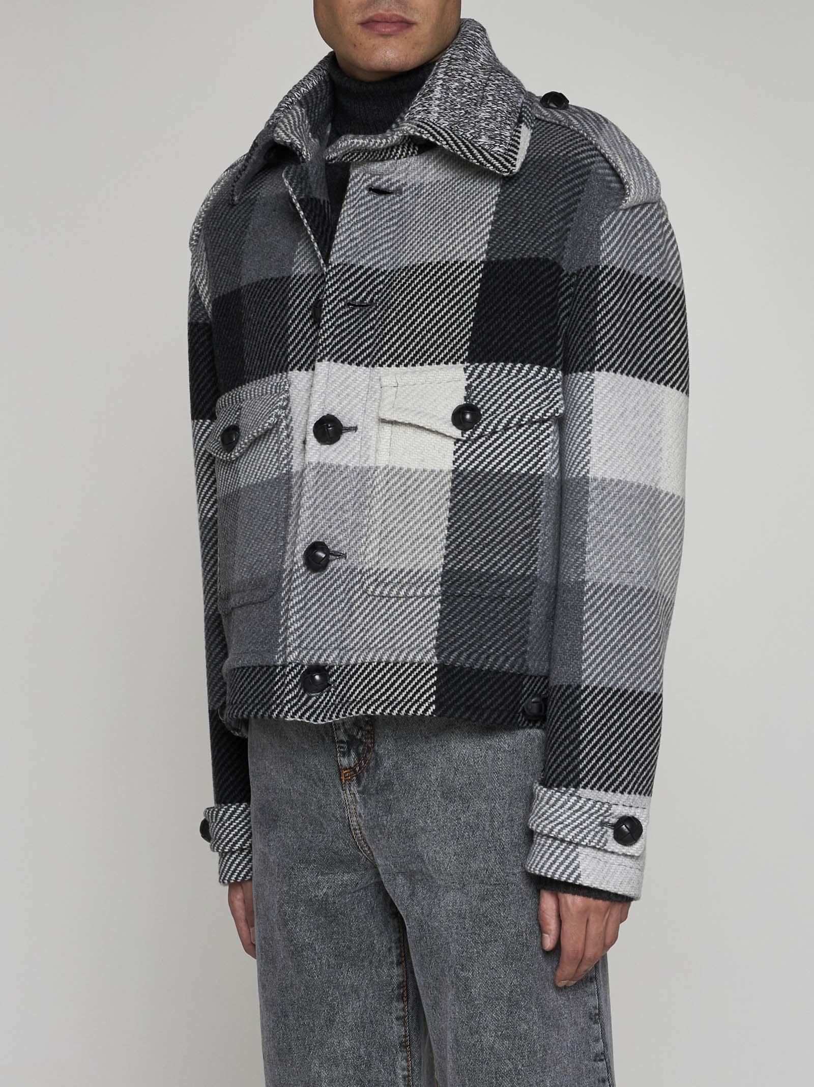 Shop Etro Check Wool-blend Shirt-jacket