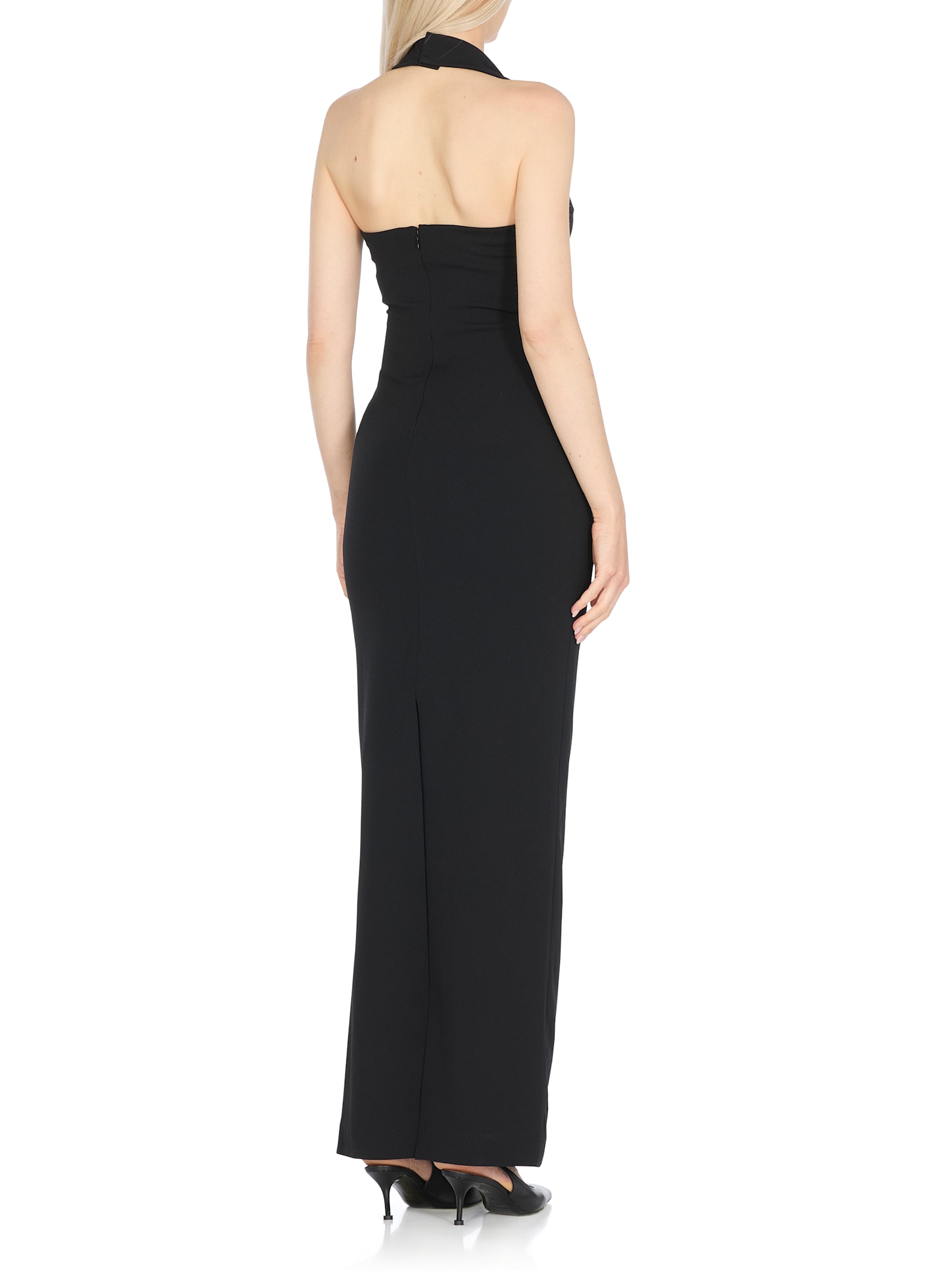 Solace London Illona Crepe Halterneck Gown In Black