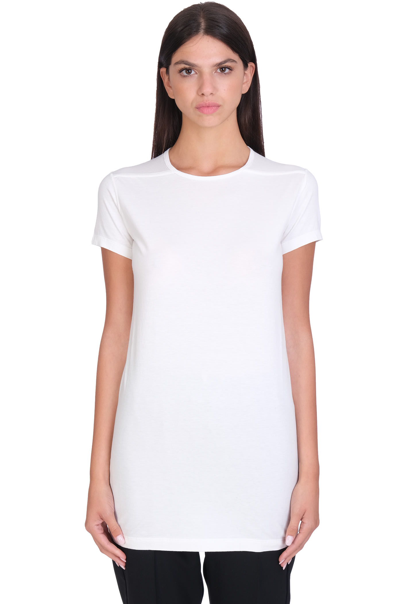 Rick Owens Level Ss T T-shirt In White Cotton