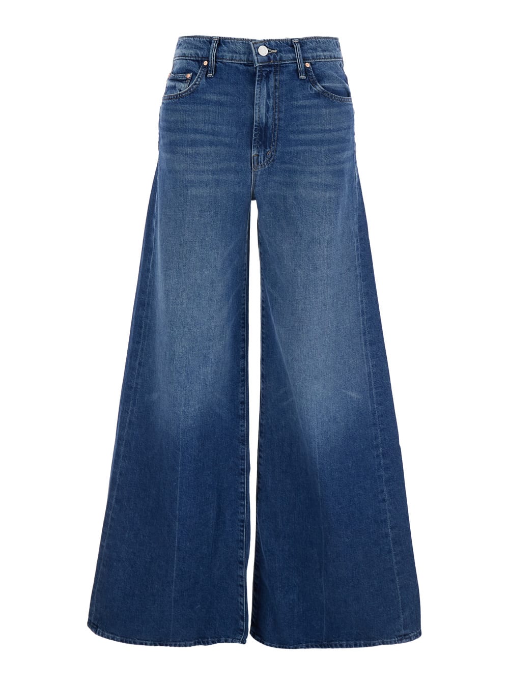 Mother Petites The Lil Tomcat Roller Sneak High Rise Jeans In Sixth Sense In Blu