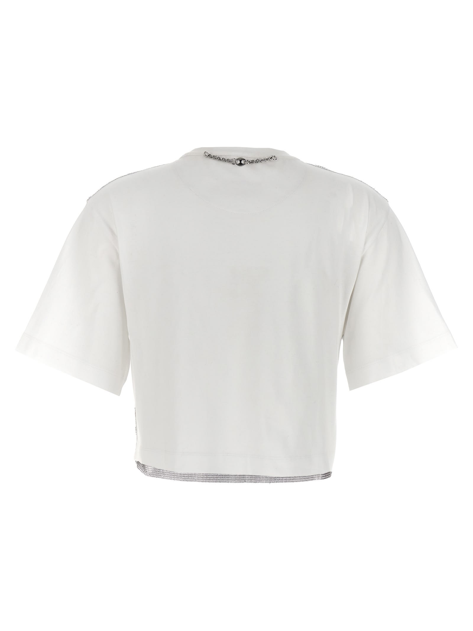 Shop Paco Rabanne Metal Mesh T-shirt In Silver White