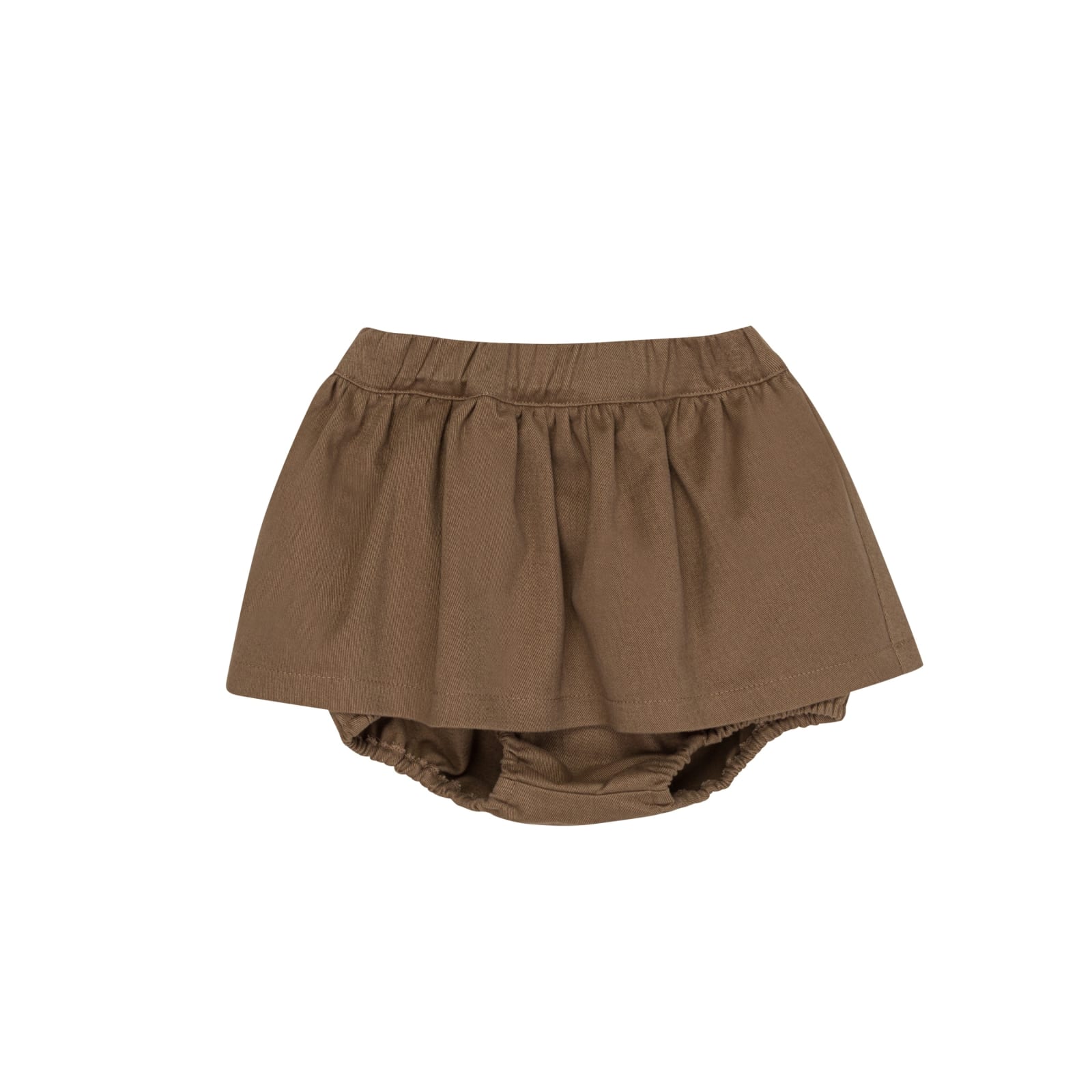 Douuod Babies' Mini Skirt With Elasticated Waist In Brown