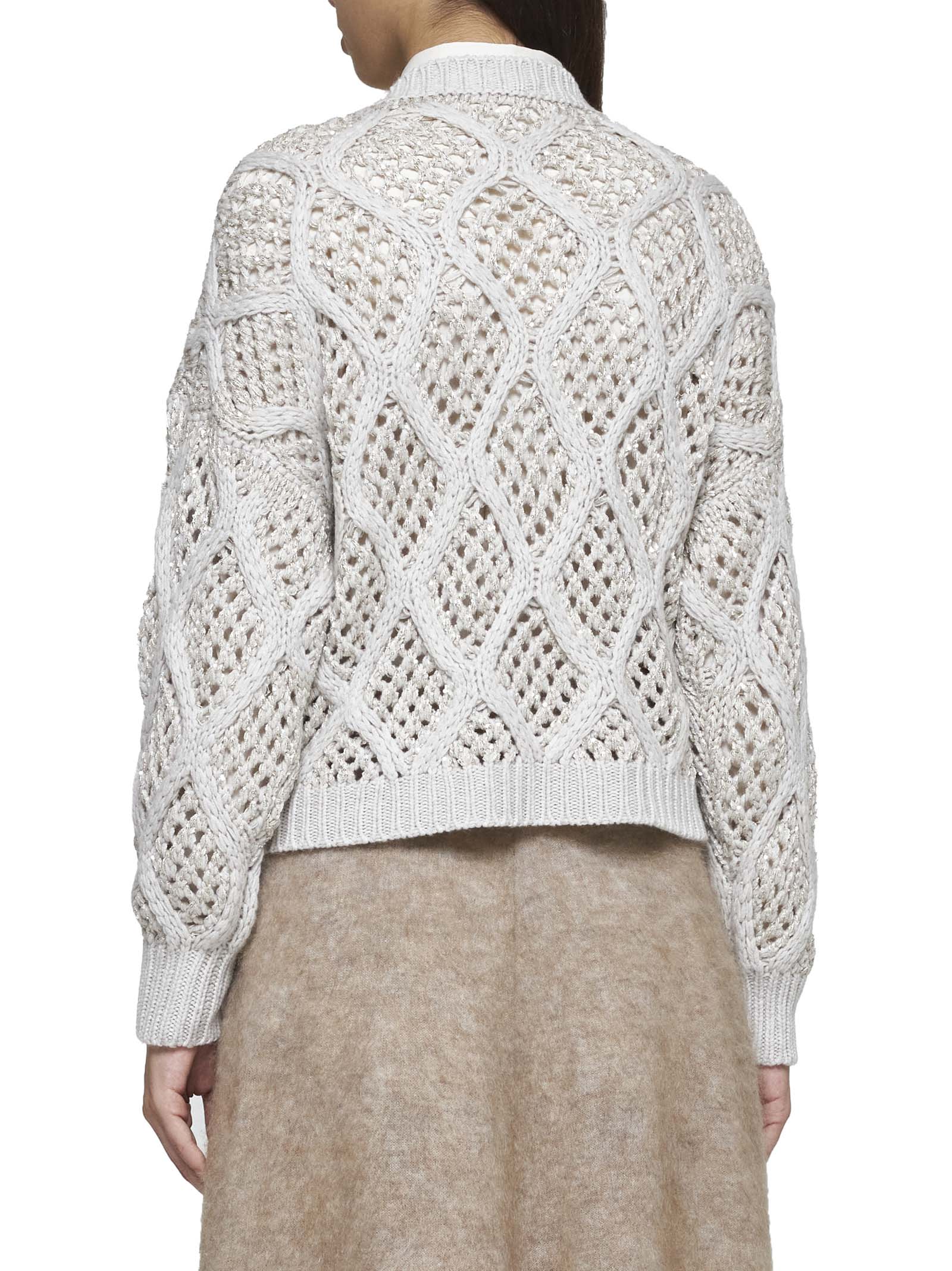 Shop Brunello Cucinelli Sweater In Madreperla+stracciatella