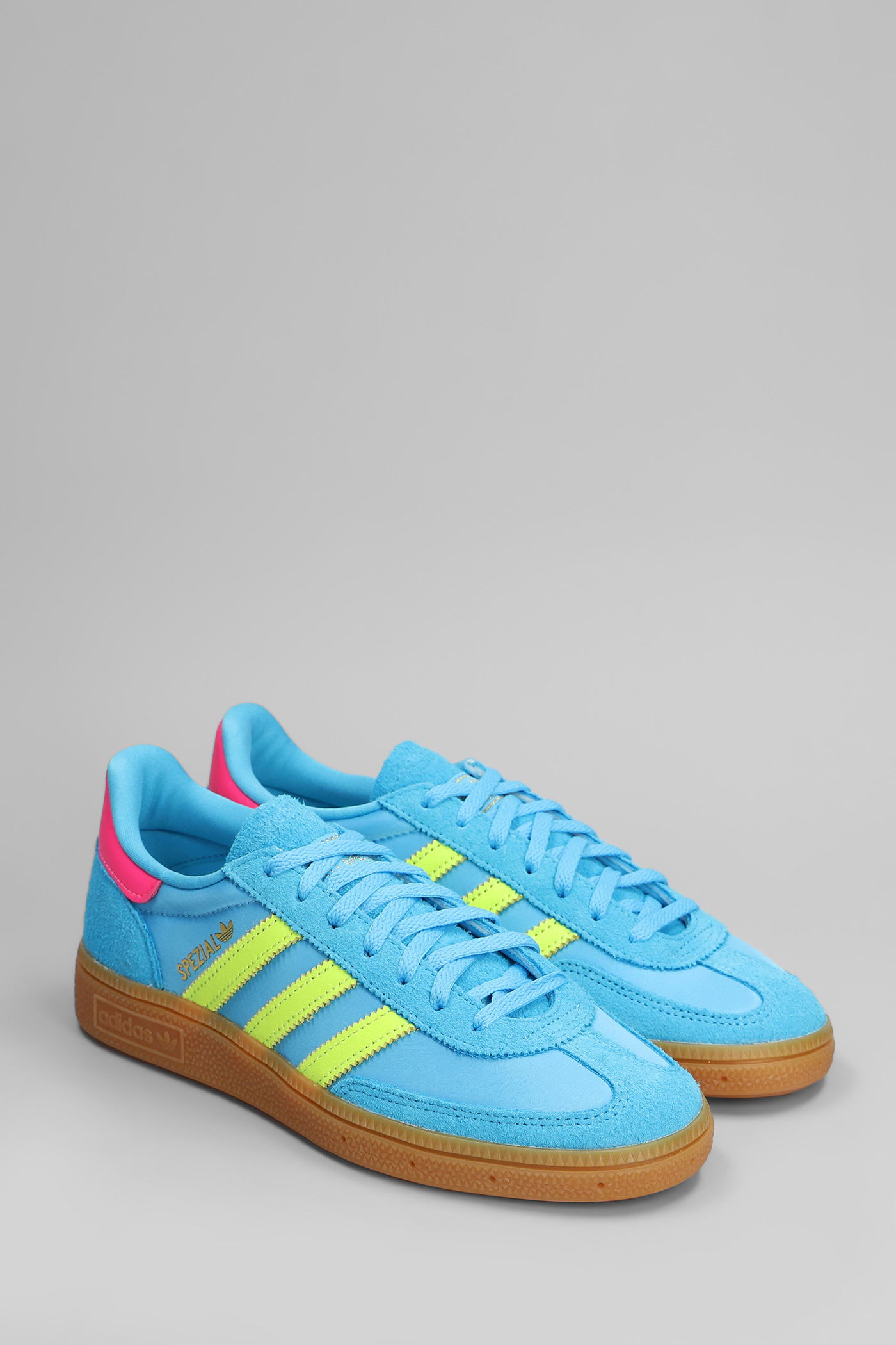 Adidas Originals Handball Spezial Sneakers In Cyan Suede And Fabric In Multi