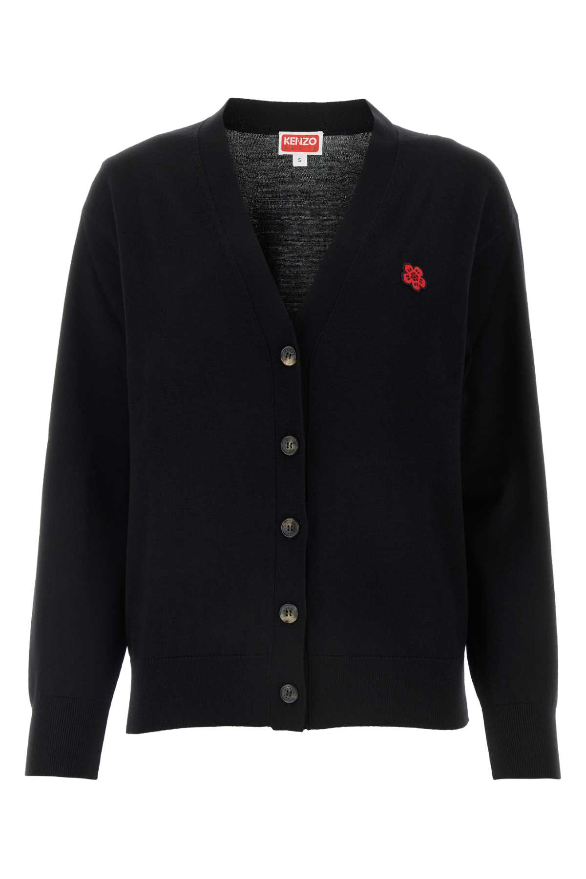 Shop Kenzo Black Wool Cardigan