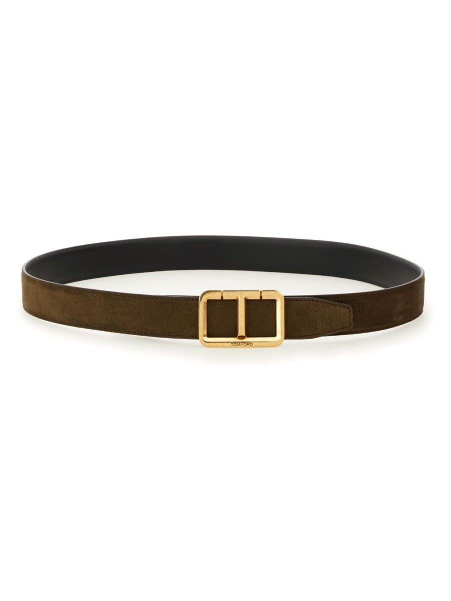 Shop Tom Ford Logo-buckle Fastened Belt In Brown