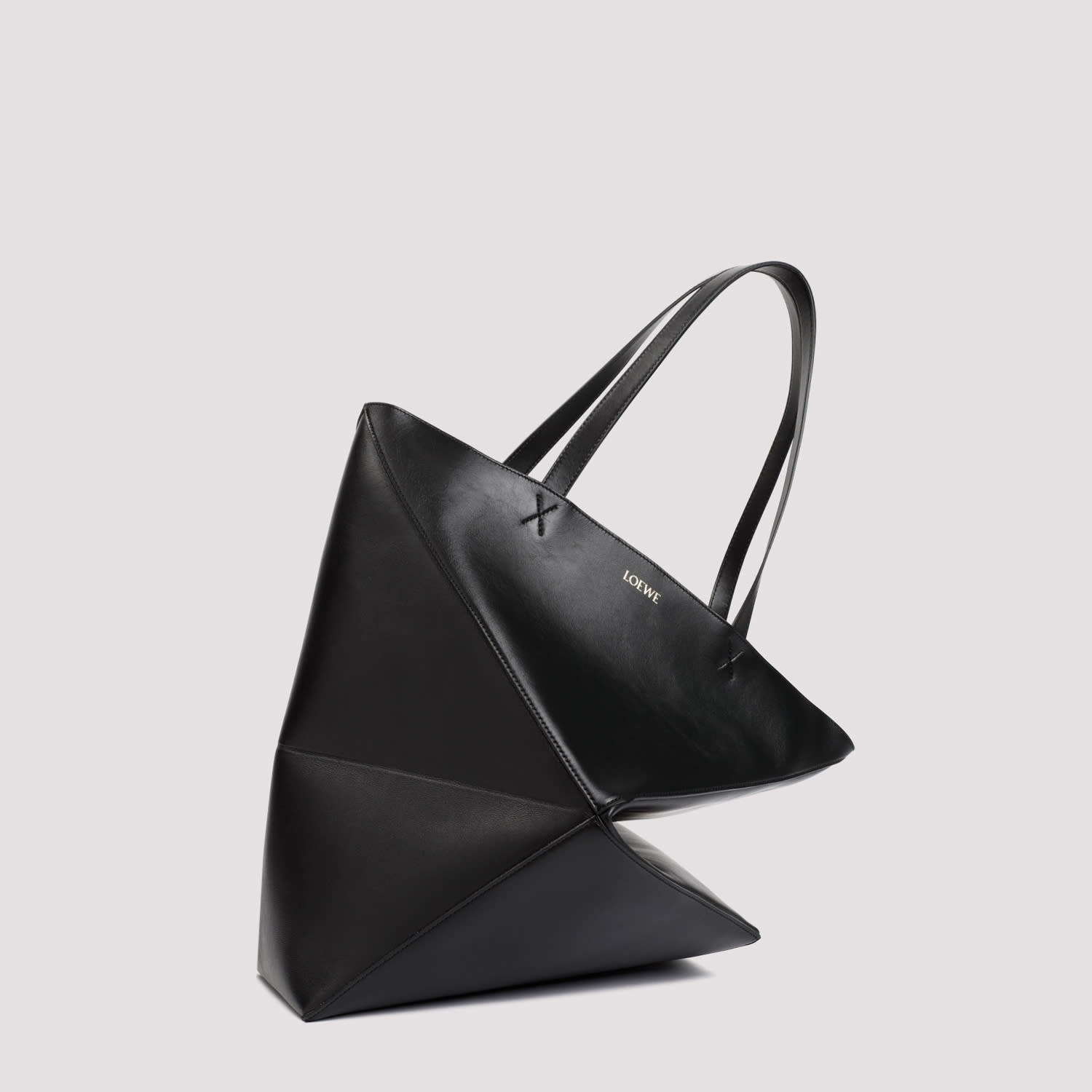 Loewe Puzzle Fold Large Tote In Black