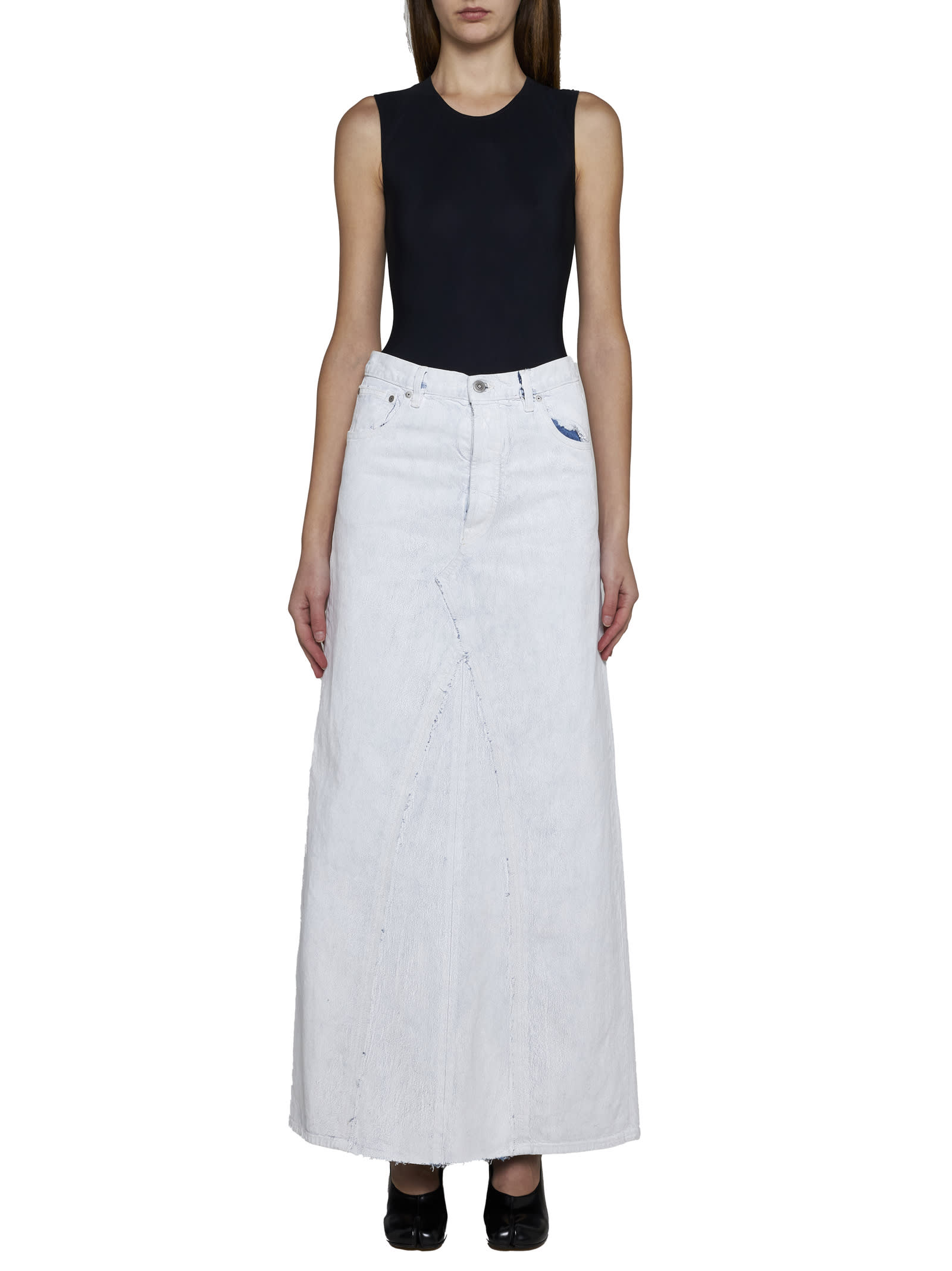 Shop Maison Margiela Skirt In White Paint