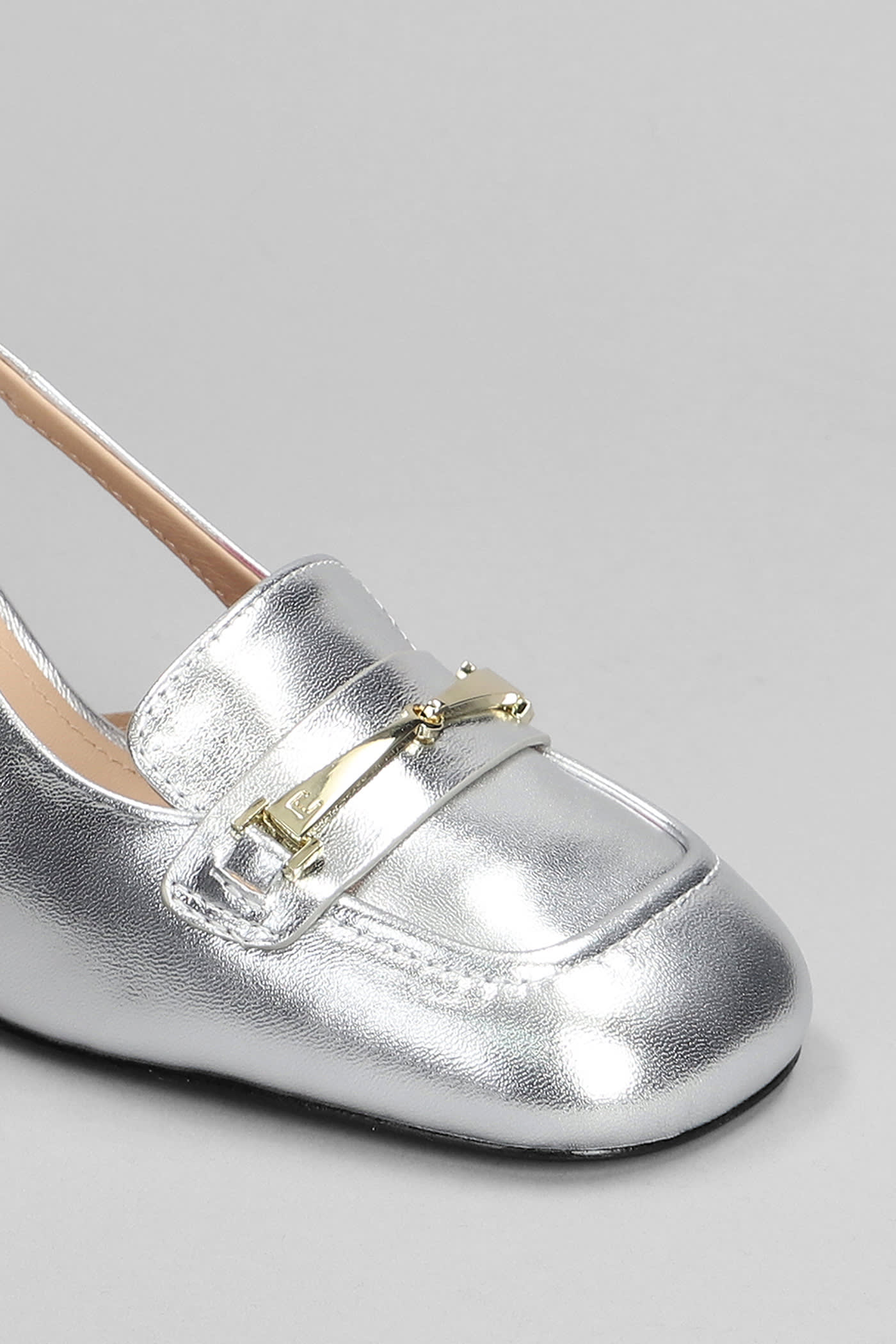 Shop Lola Cruz Clover 55 Pumps In Silver Leather