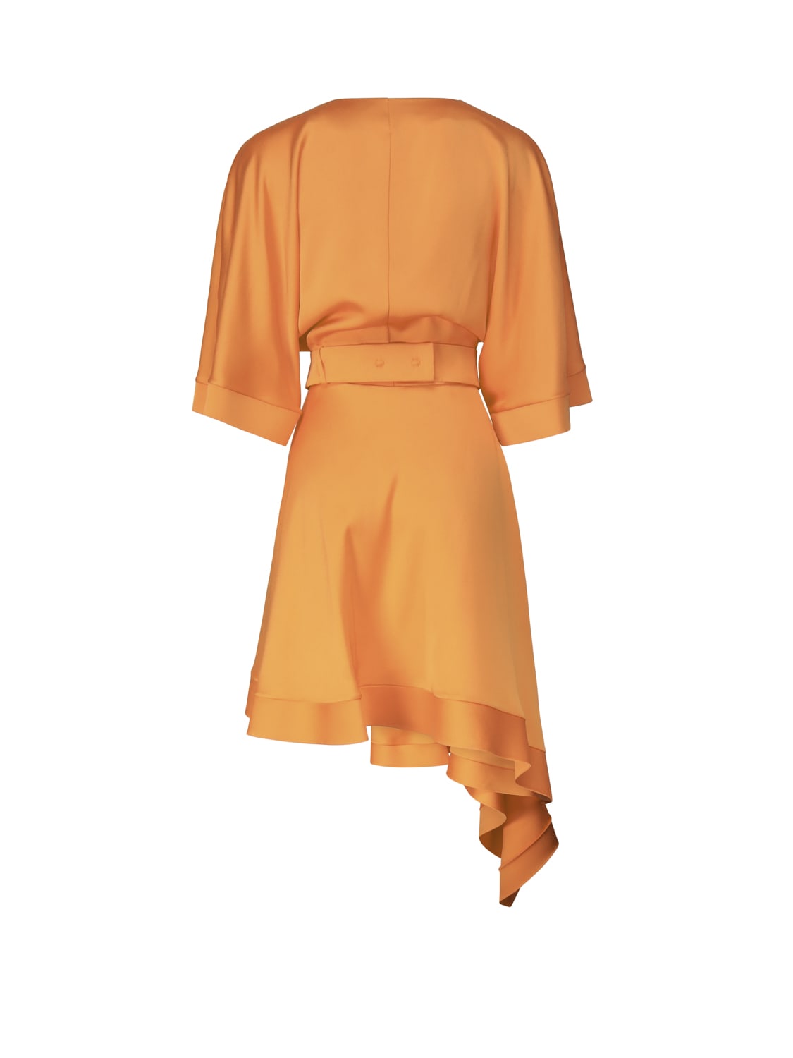 Shop Genny Dress With Asymmetrical Skirt In Orange