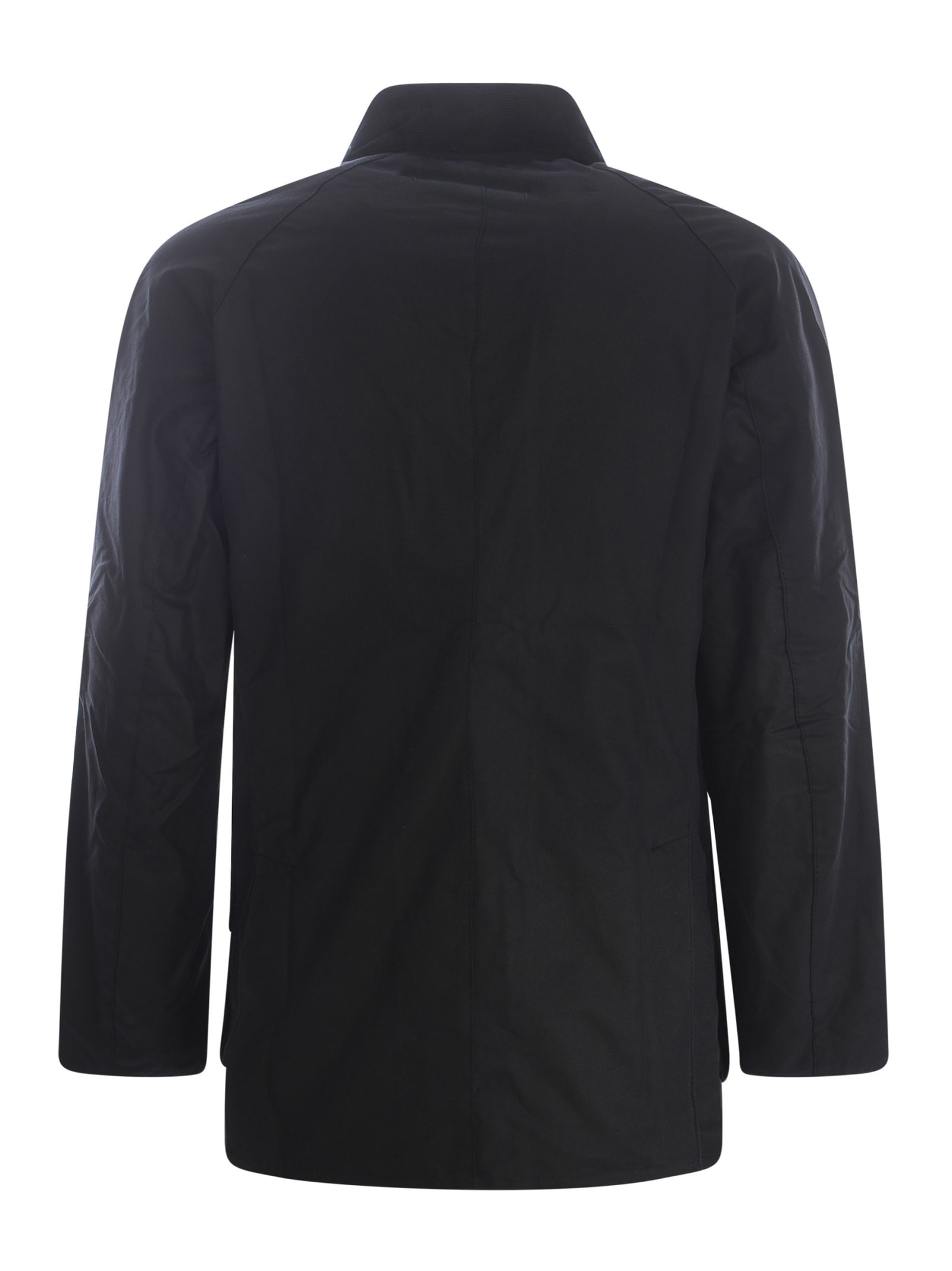 Barbour Ashby Waxed Cotton Jacket In Black
