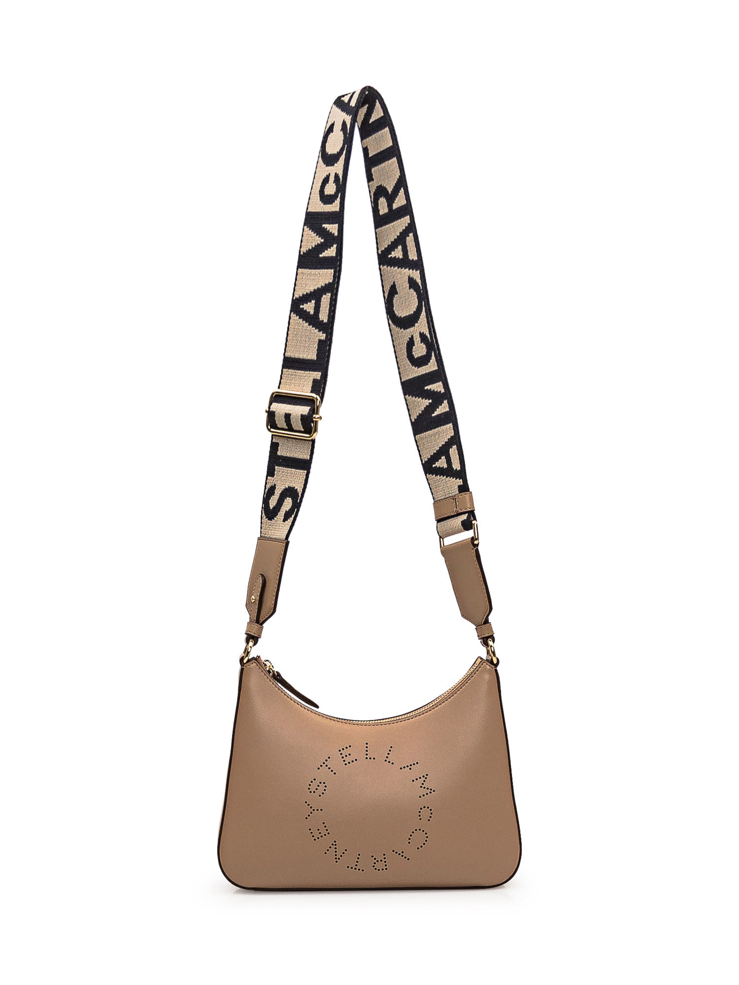 Shop Stella Mccartney Shoulder Bag With Logo In Sand