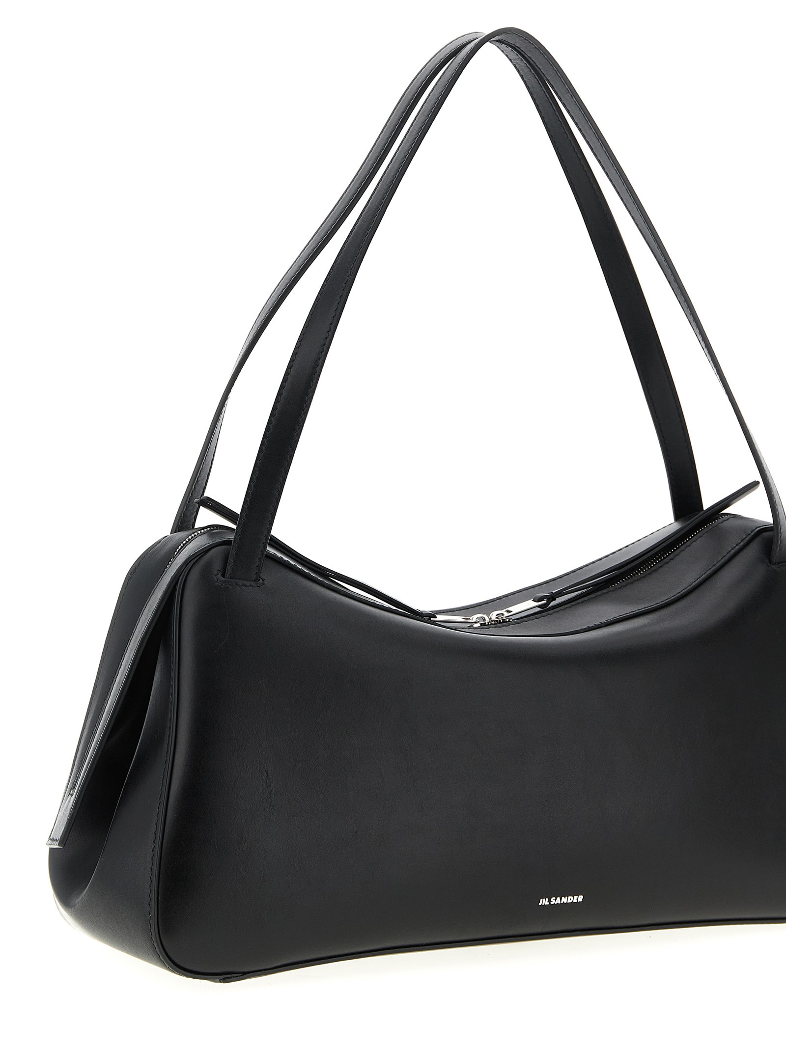 Jil Sander Shoulder Bag With Double Handles And Smooth Finish In Black