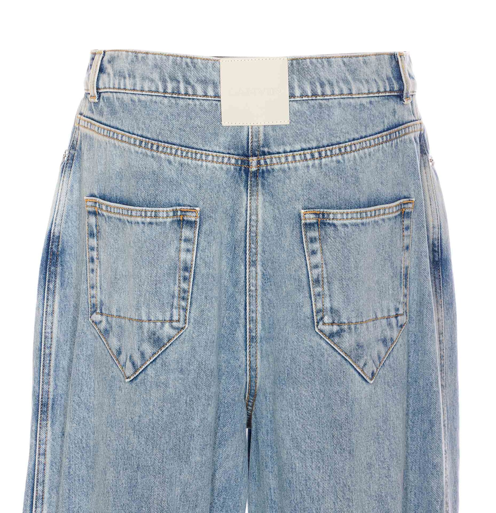 Lanvin Blue Wide-leg Cuffed Jeans In Blue