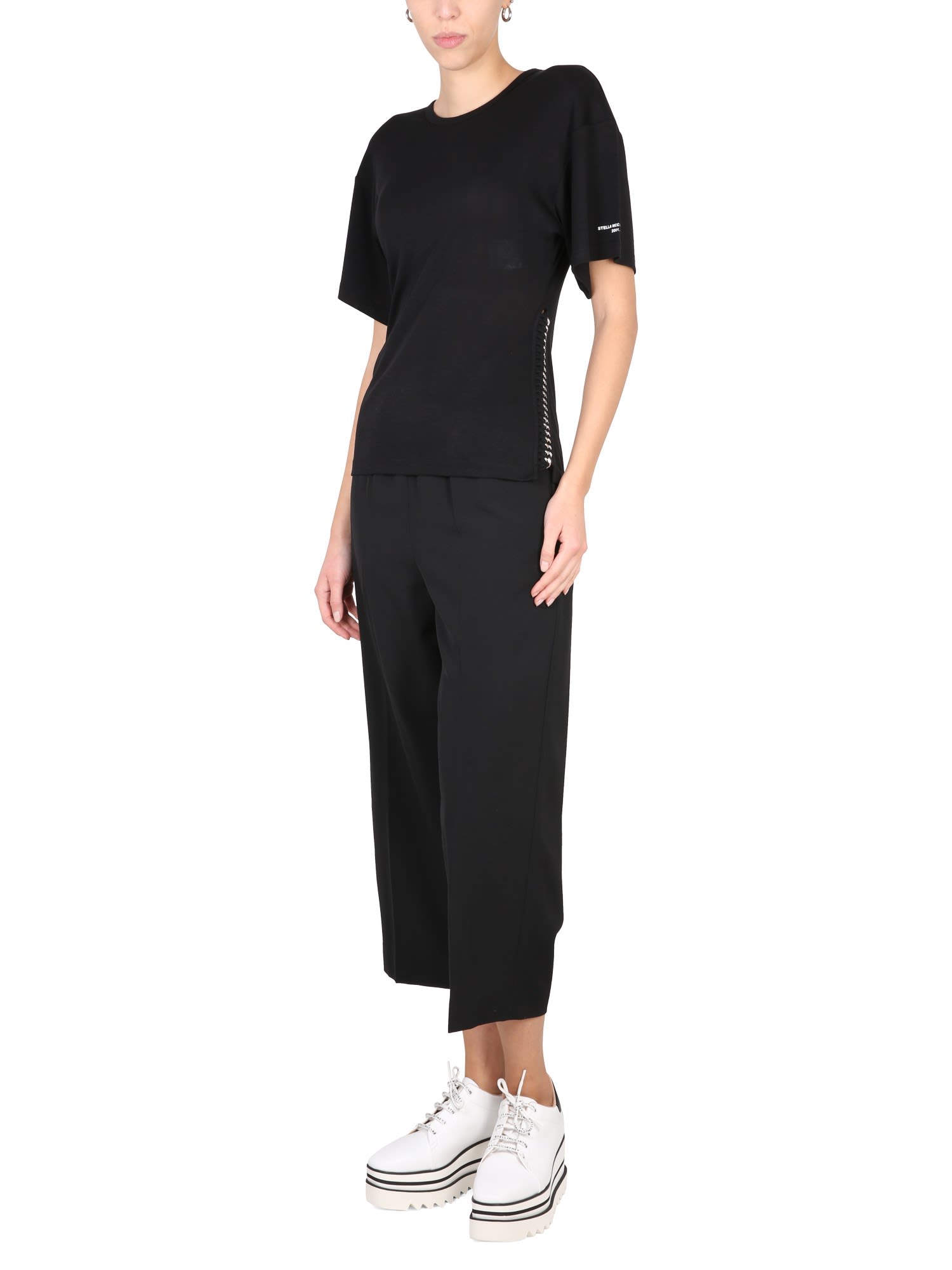 Stella Mccartney Chain Detail Crew-neck T-shirt With Side