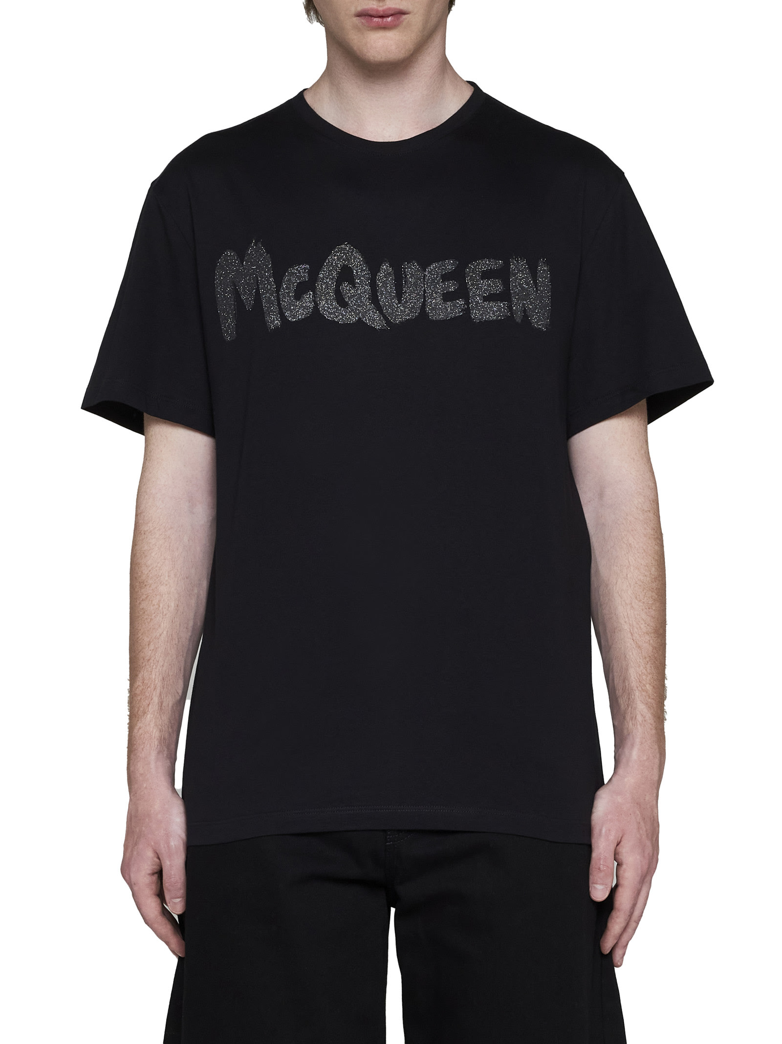 Shop Alexander Mcqueen T-shirt In Black/steel