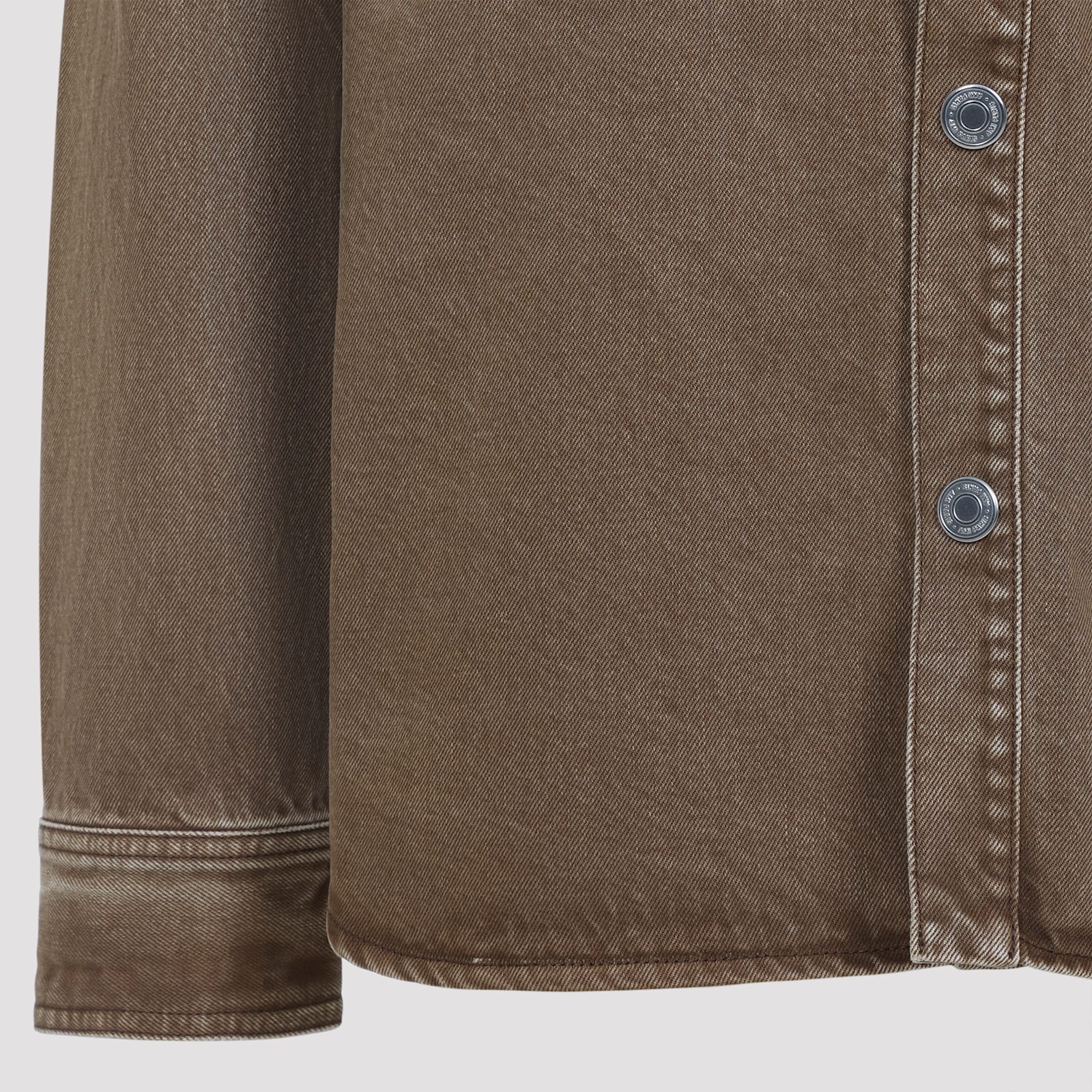 Ami Alexandre Mattiussi Heart Design Overshirt Chest Pocket In Brown