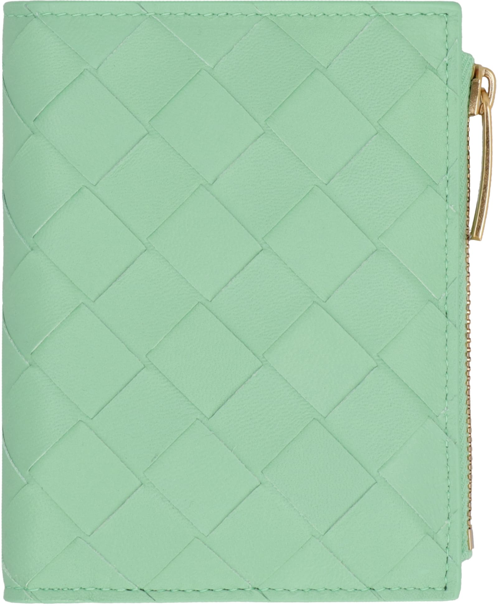 Shop Bottega Veneta Intrecciato Bi-fold Wallet In Green