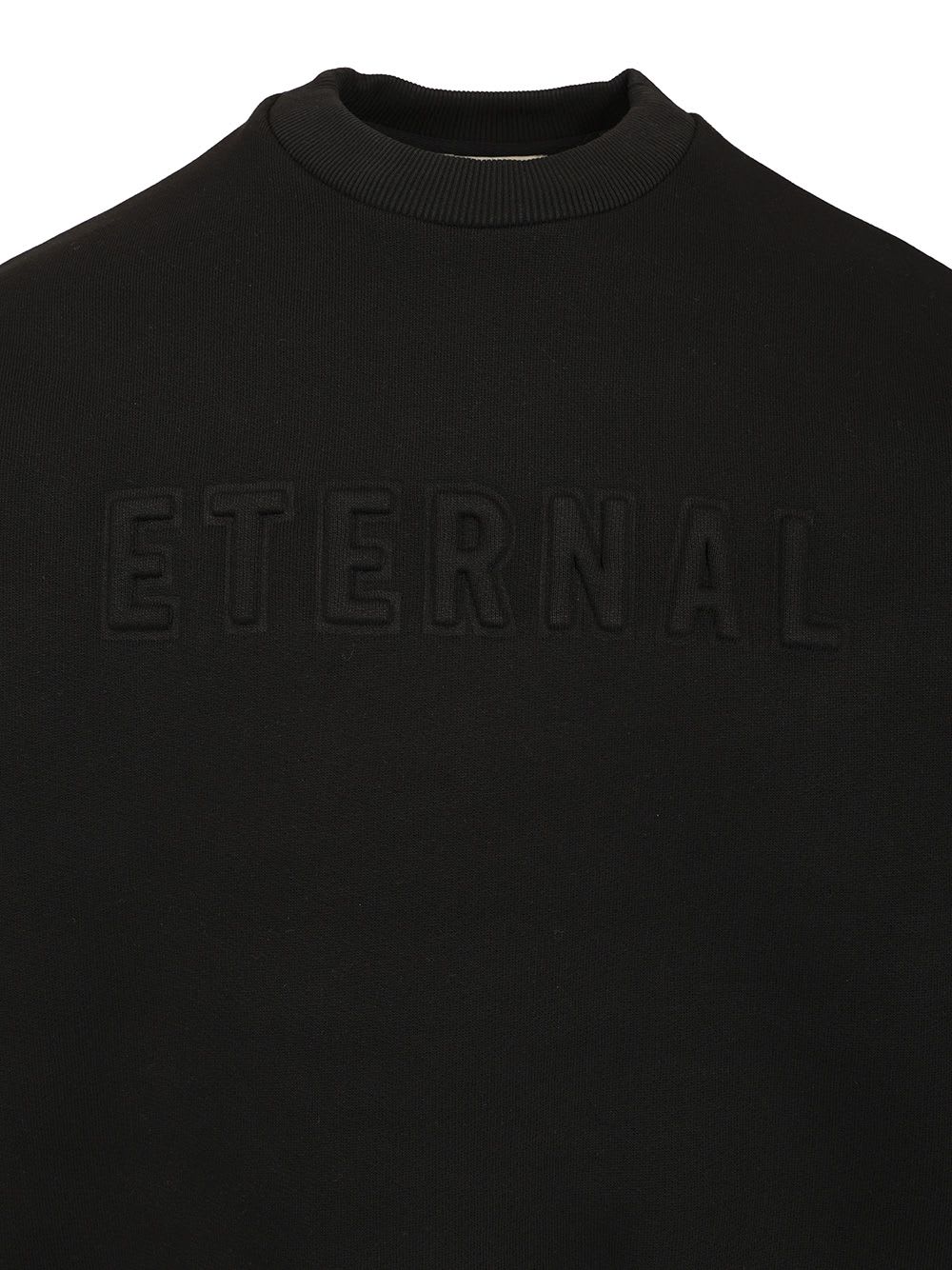 Shop Fear Of God Eternal Fleece Crewneck In Black