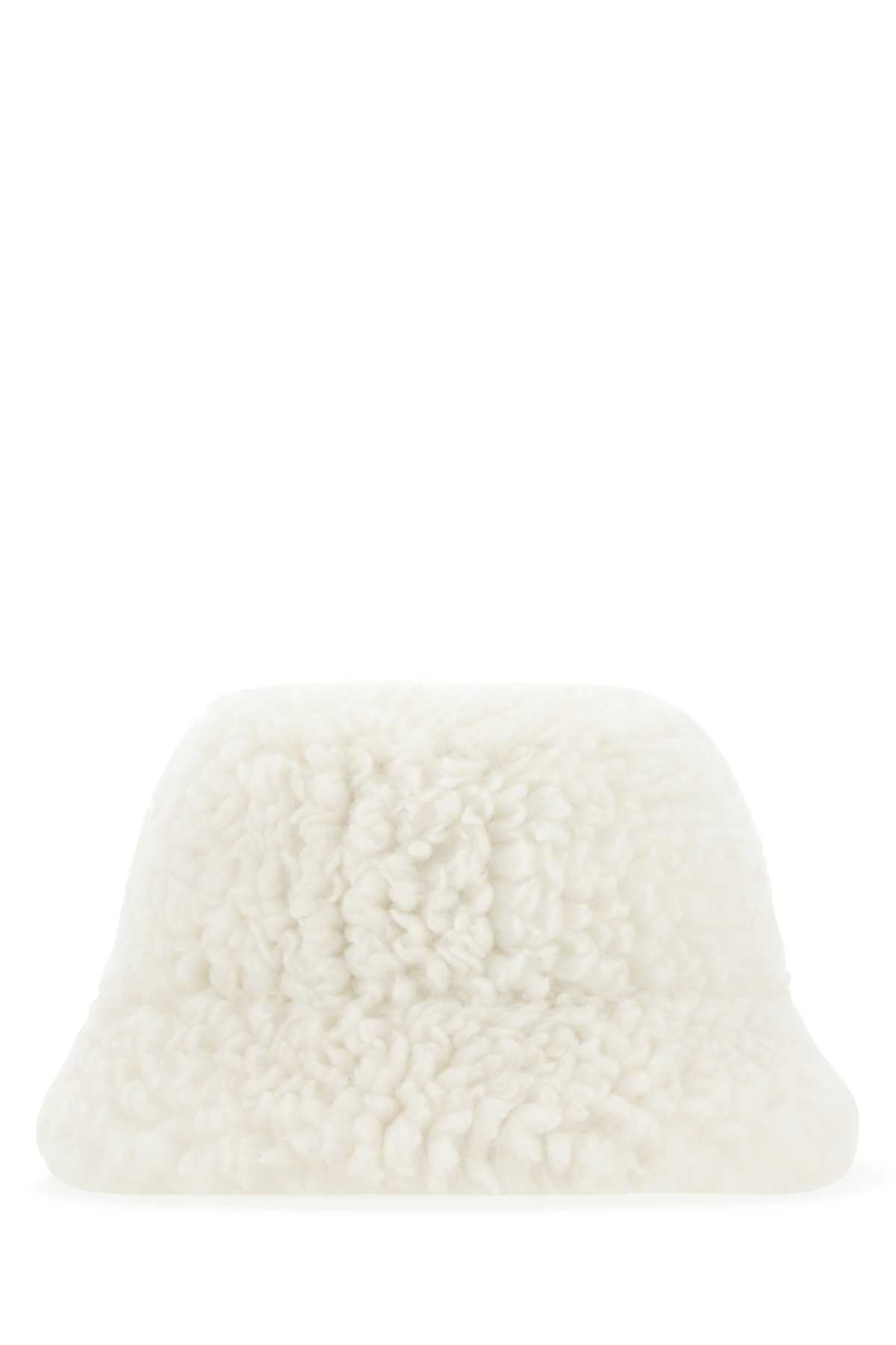 Prada Ivory Eco Shearling Hat