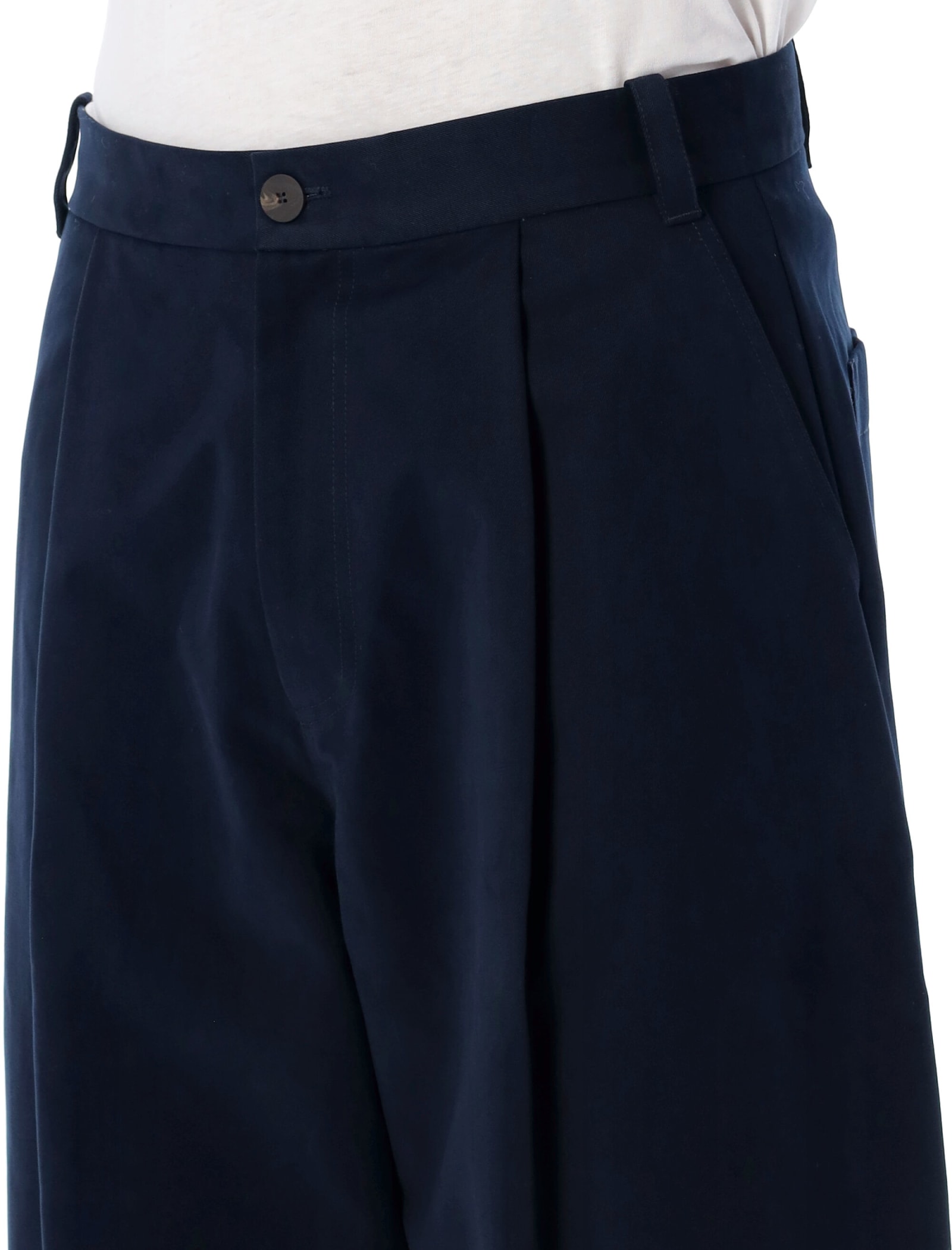 Shop Studio Nicholson Sorte Chino Pants In Dark Navy