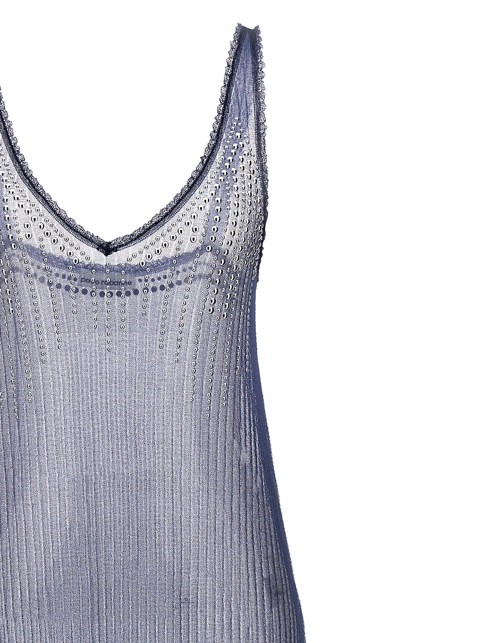 Rabanne Studded Mesh Dress Dresses In Blue