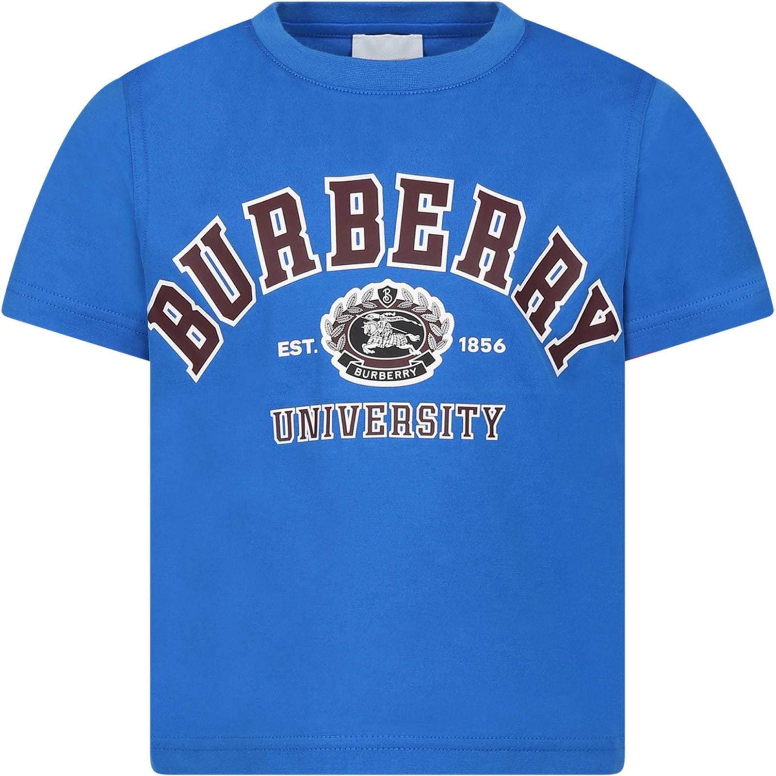 BURBERRY LIGHT BLUE T-SHIRT FOR BOY WITH LOGO