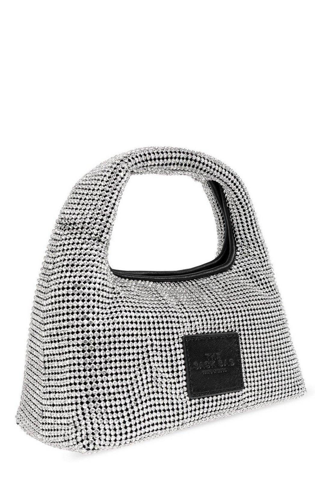 Marc Jacobs The Sack Rhinestone Embellished Top Handle Bag In Silver
