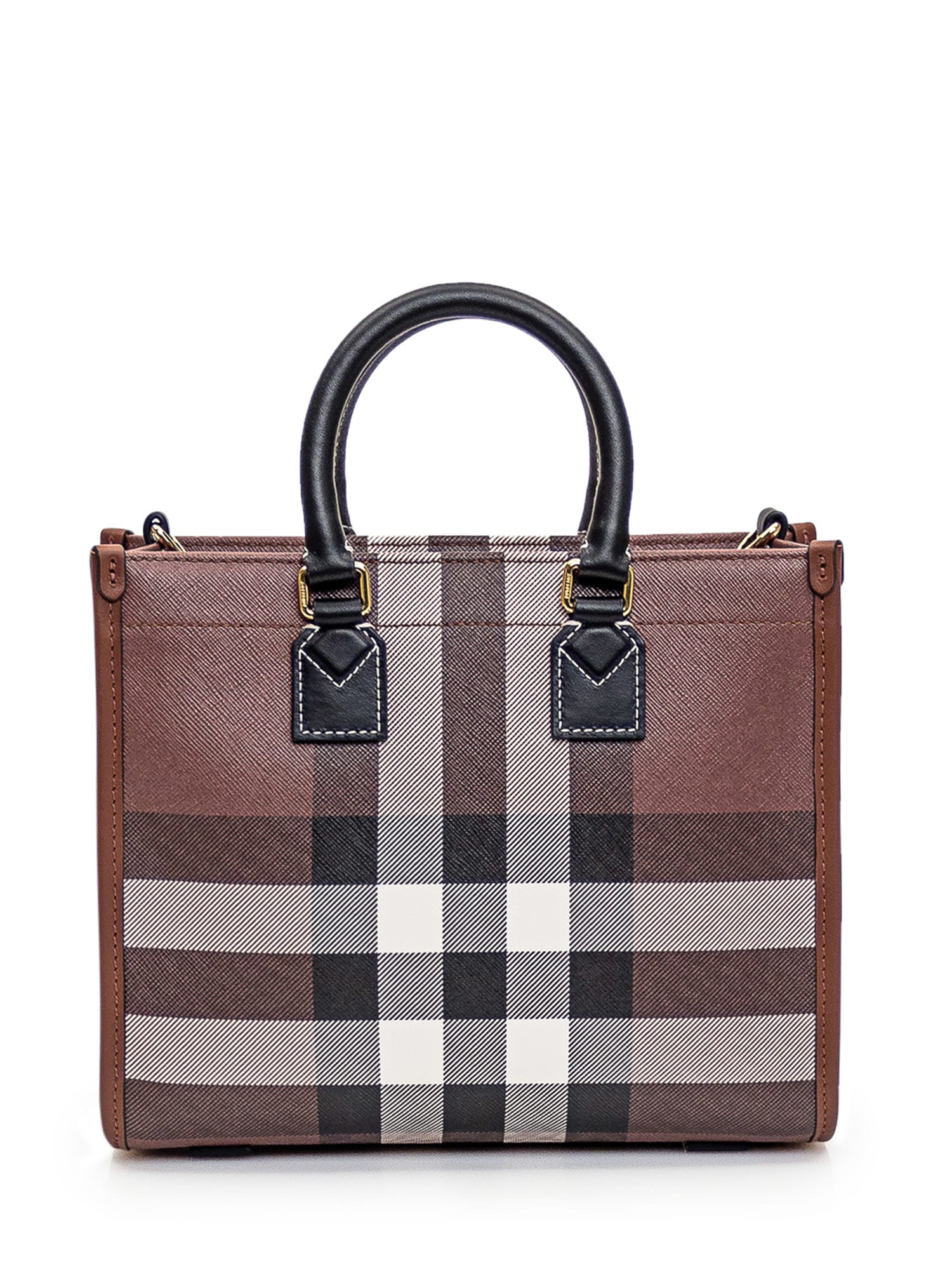 Shop Burberry Small Tote Bag In Dark Birch Brown