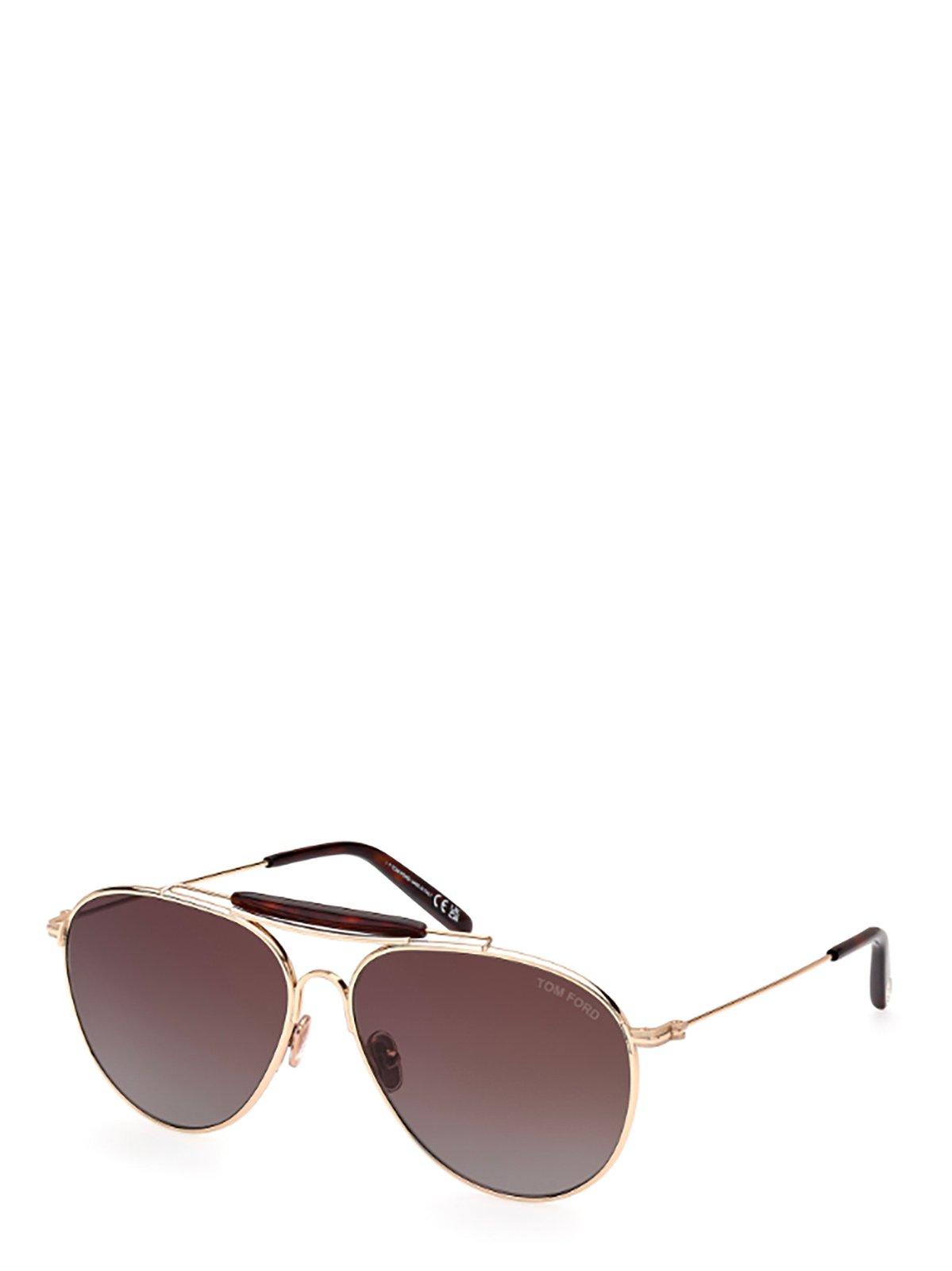Shop Tom Ford Raphael Aviator-frame Sunglasses In 32f