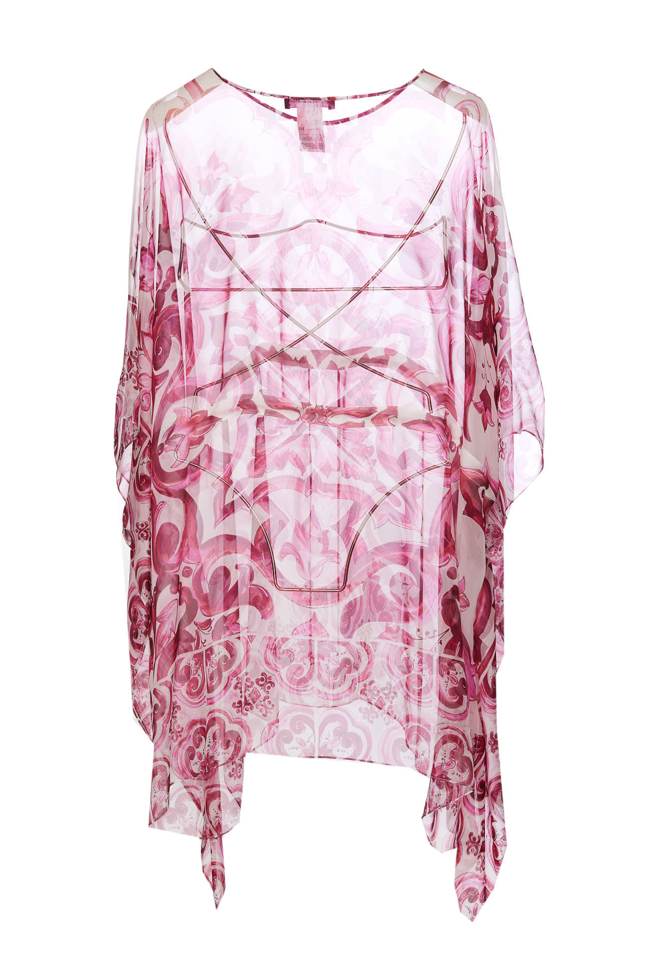 Shop Dolce & Gabbana Maiolica Print Kaftano In Pink
