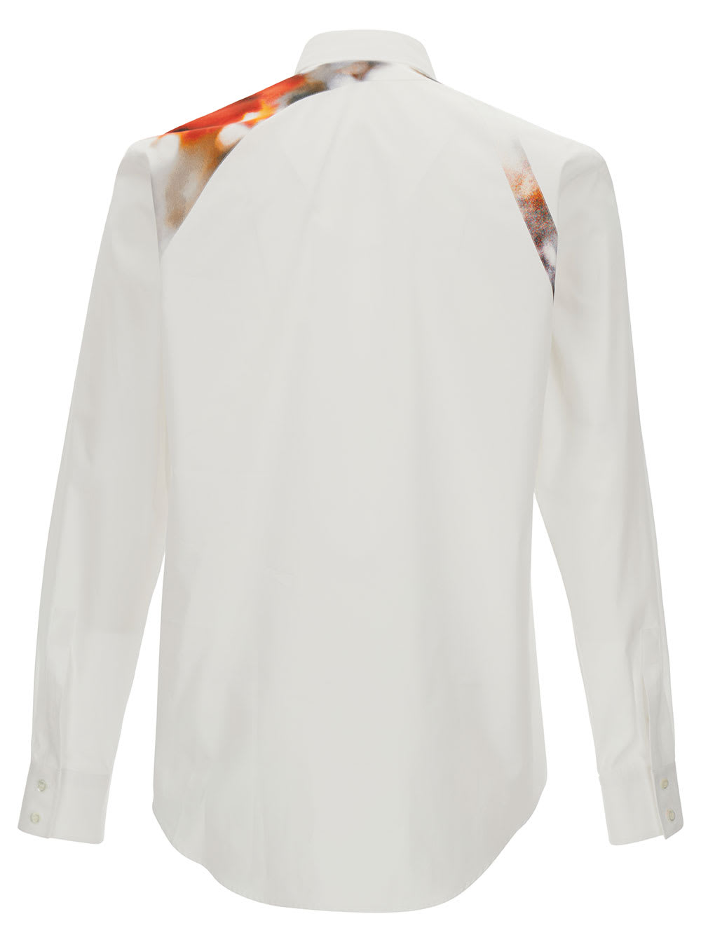 Shop Alexander Mcqueen White Shirt With Printed Harness In Cotton Man In Optical White