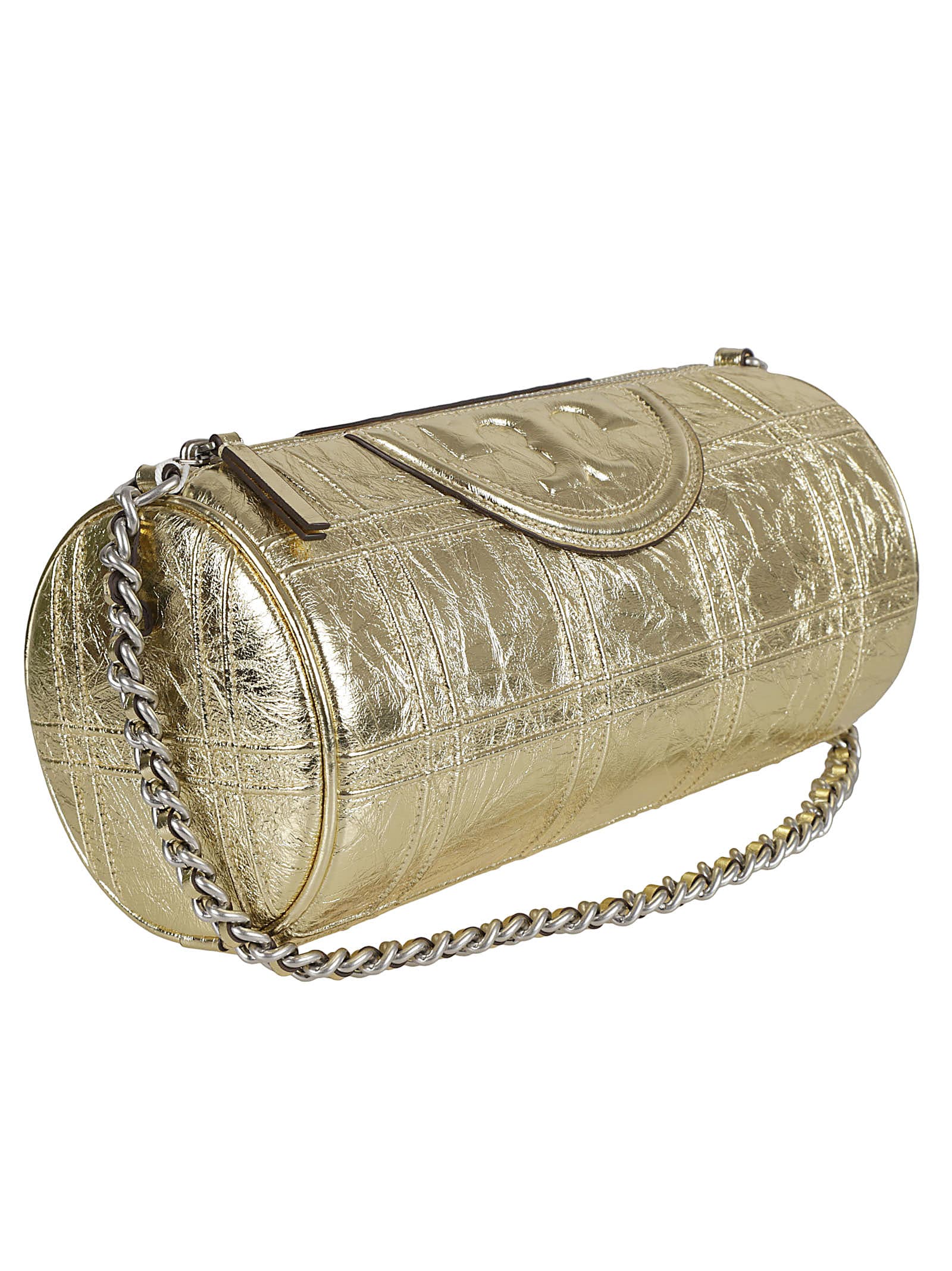 Shop Tory Burch Fleming Soft Shoulder Bag In Gold