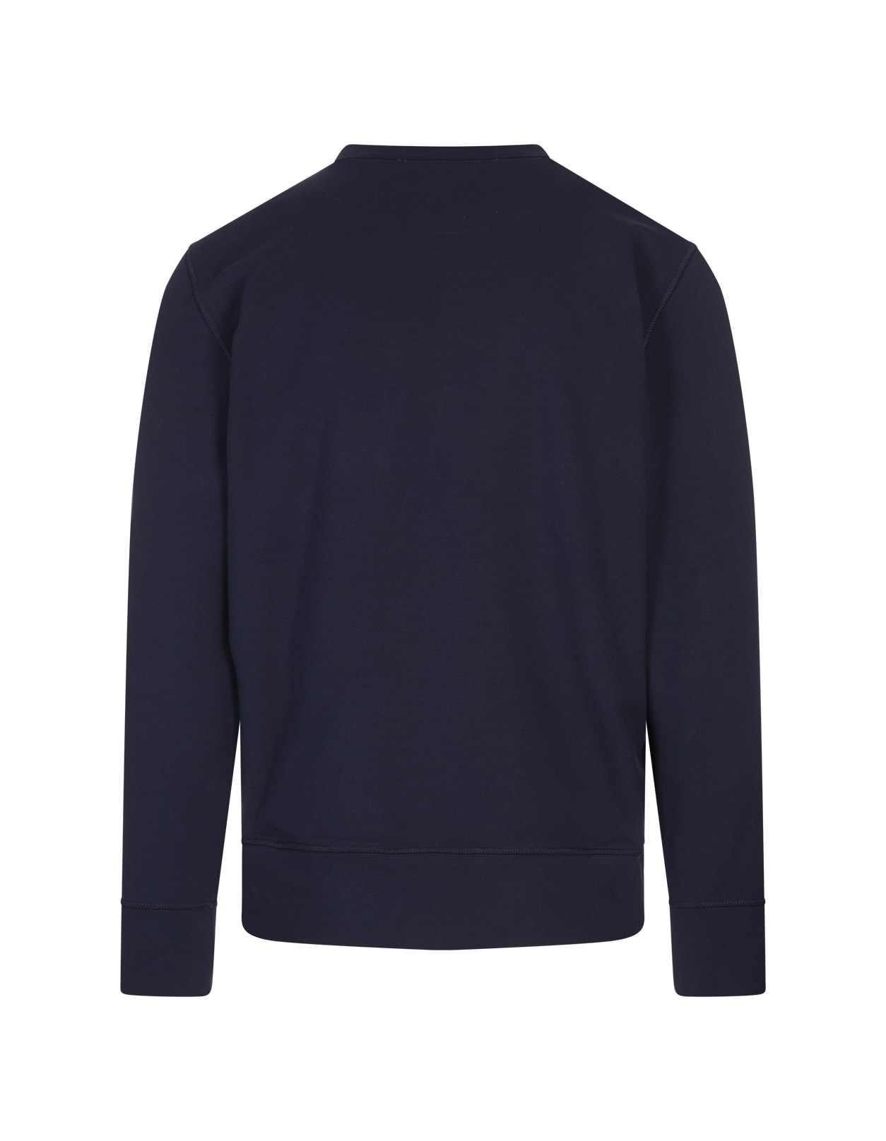 Shop Kiton Blue Crew Neck Sweatshirt With Logo