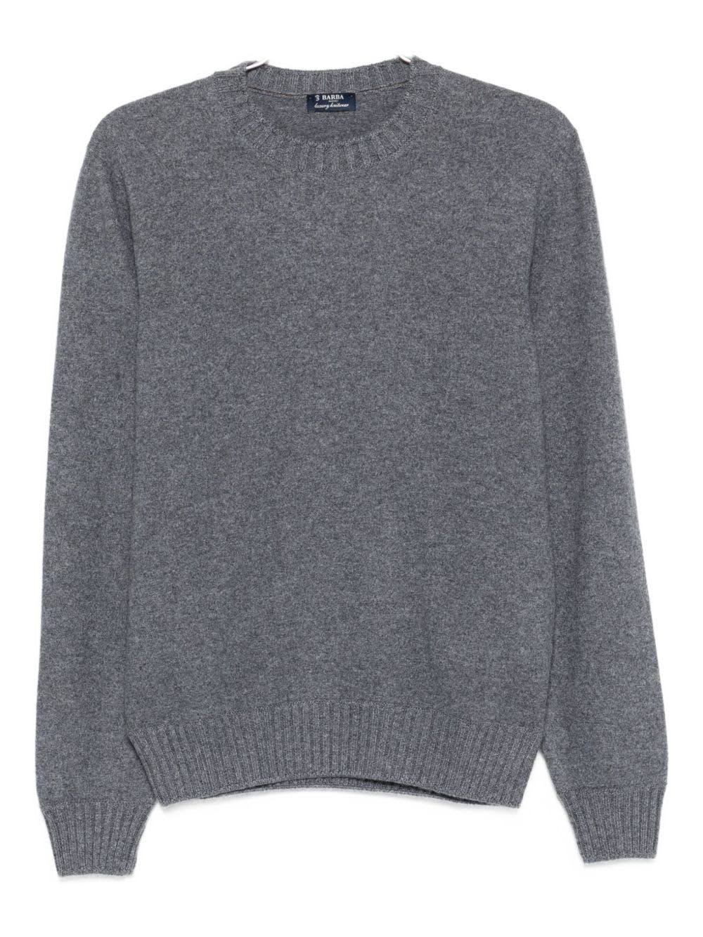 Barba Napoli Barba Gray Crewneck Long-sleeved Sweater In Gray