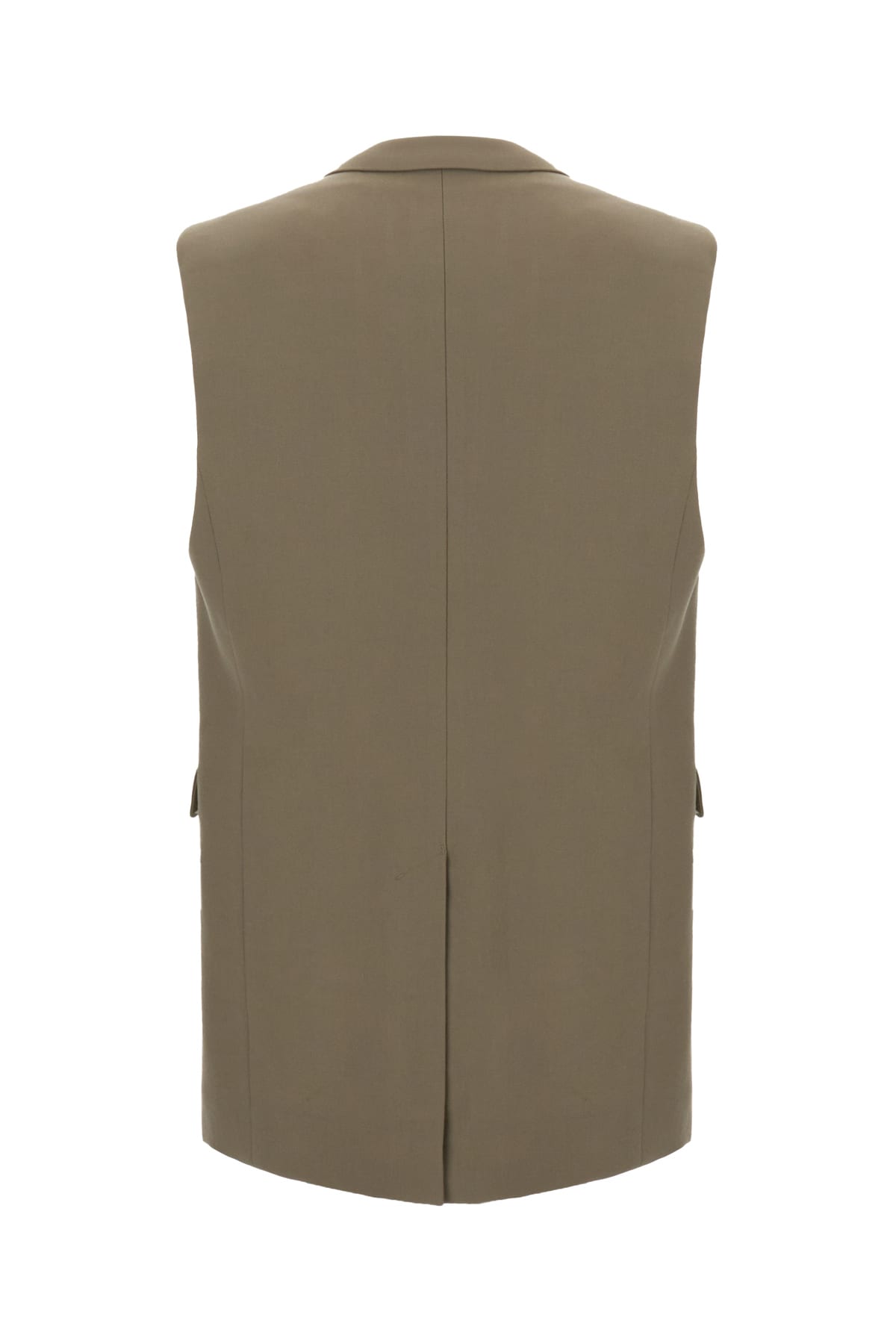 Ami Alexandre Mattiussi Dove Grey Wool Oversize Long Vest In 281