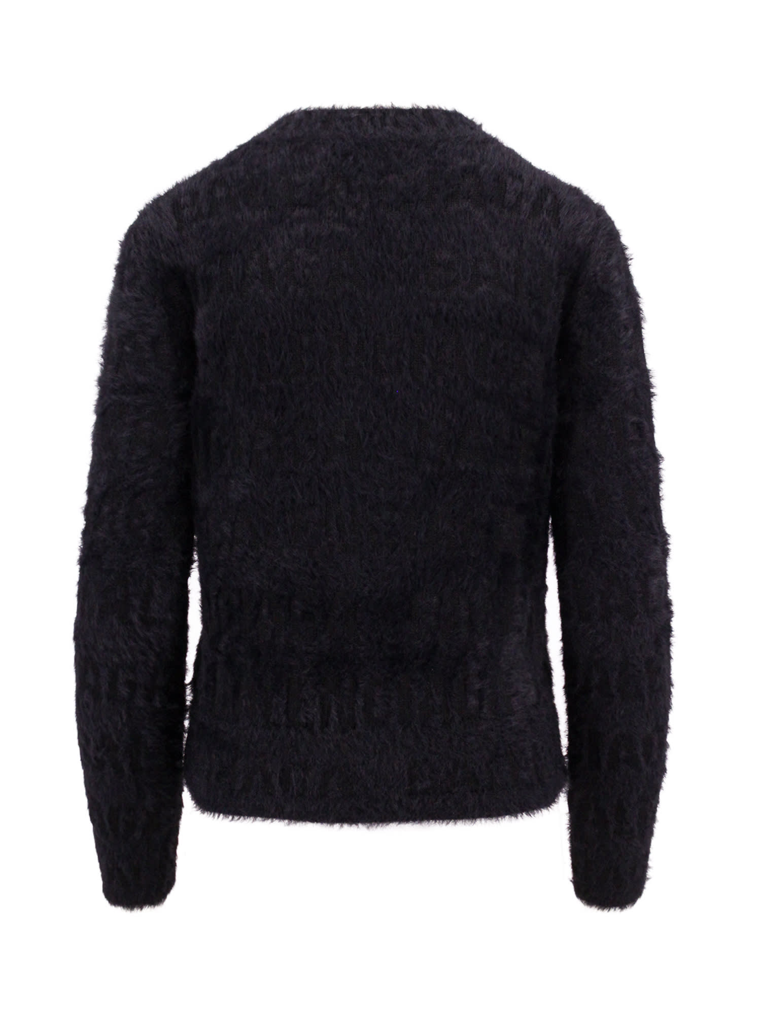 Balenciaga Furry Bal Horizontal Allover Jumper In Black