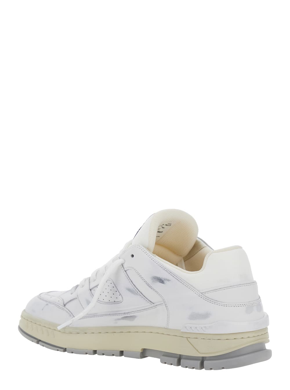 Shop Axel Arigato Area Cloud White Low Top Sneakers With Laminated Leather In Leather Blend Man