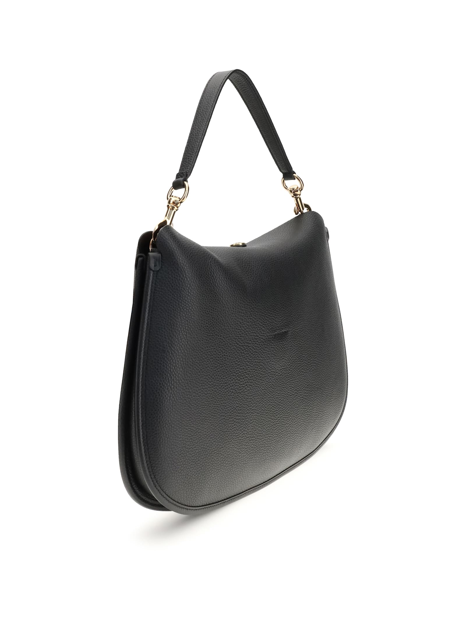 Etro Buckle-fastening Extra-large Leather Shoulder Bag In Black