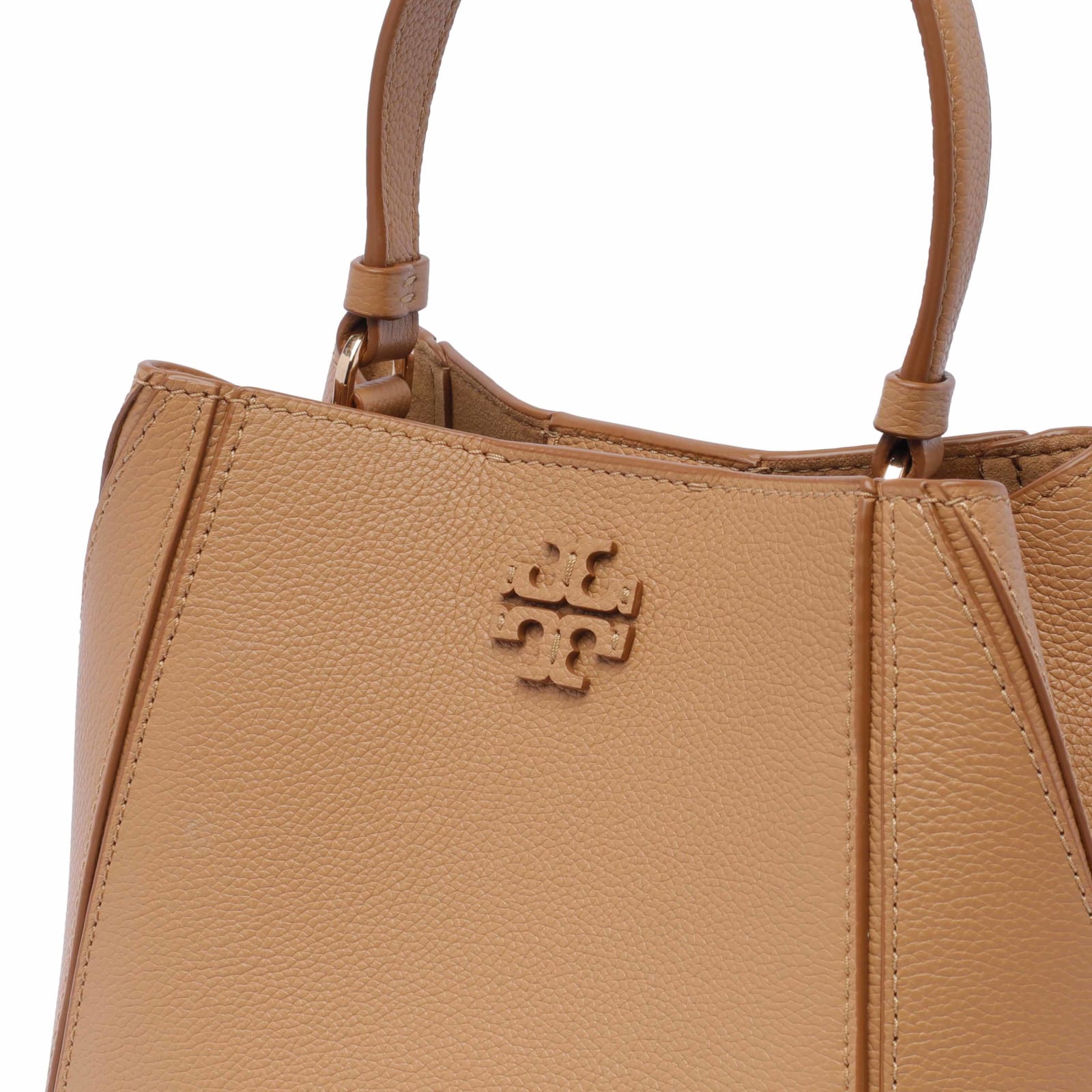 Shop Tory Burch Small Mccgraw Bucket Bag In Brown