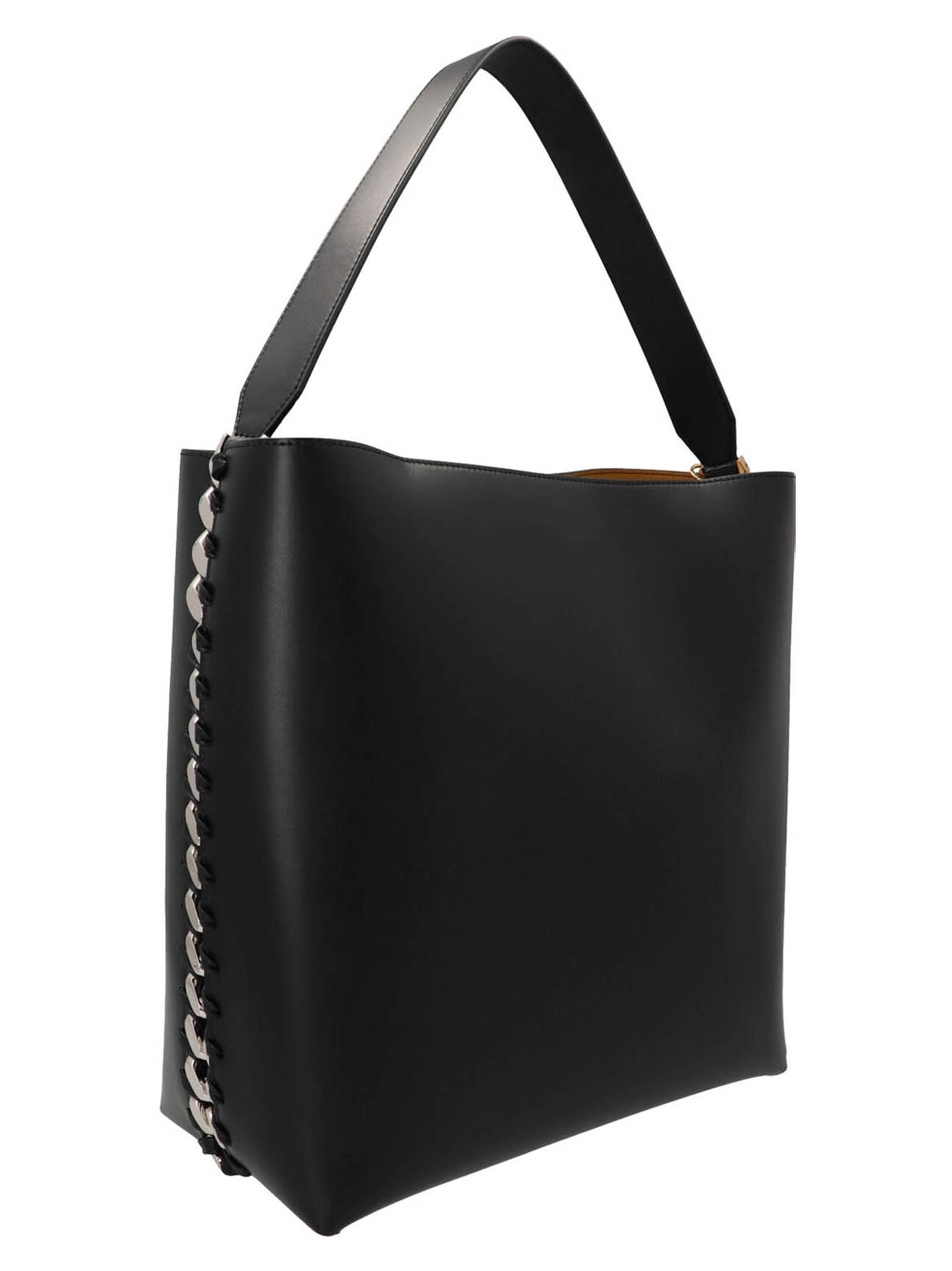 Shop Stella Mccartney Frayme Shopping Bag In Nero