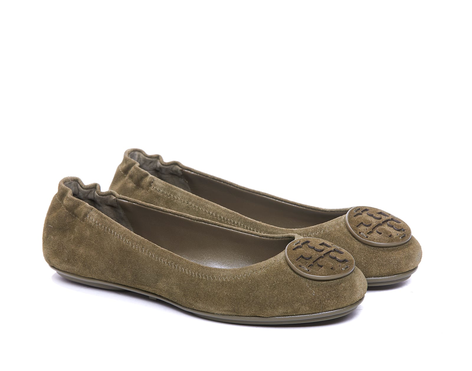 Shop Tory Burch Minnie Ballets In Green