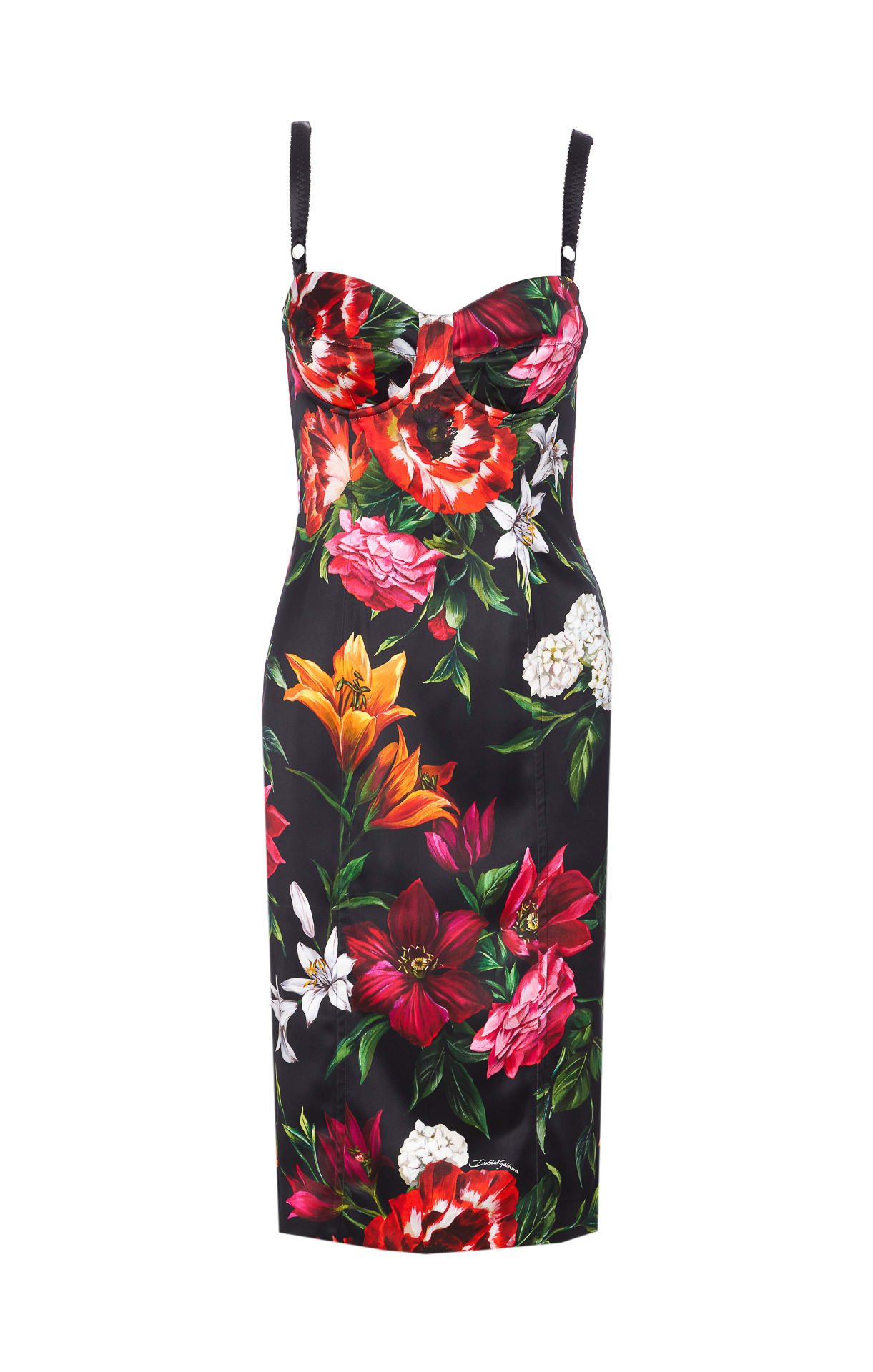 Dolce & Gabbana Floral Print Dress In Black