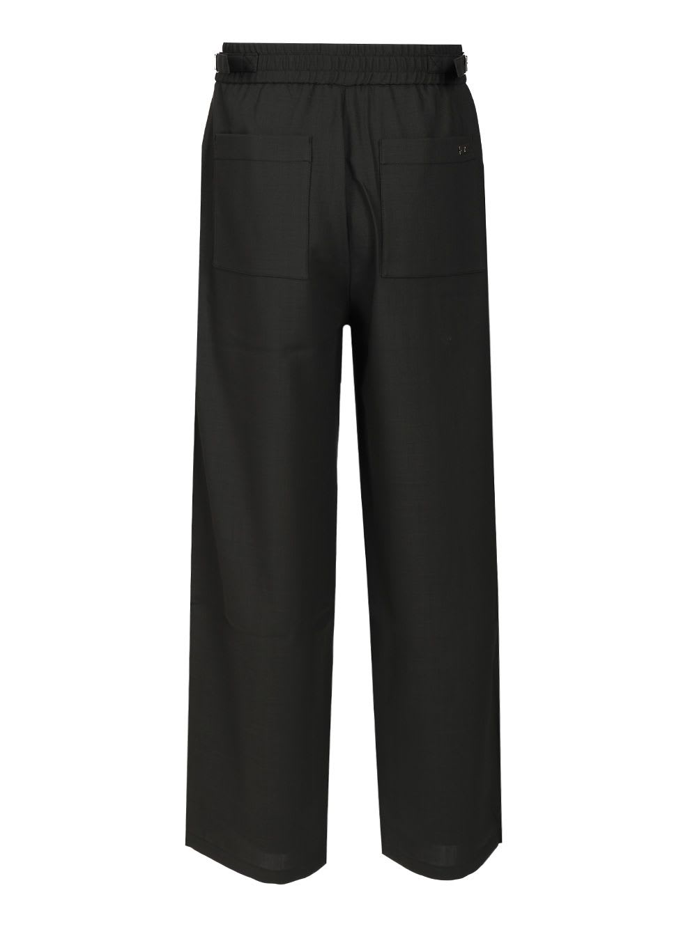 Ami Alexandre Mattiussi Wool Trousers With Back Pockets And Wide Leg In Gray