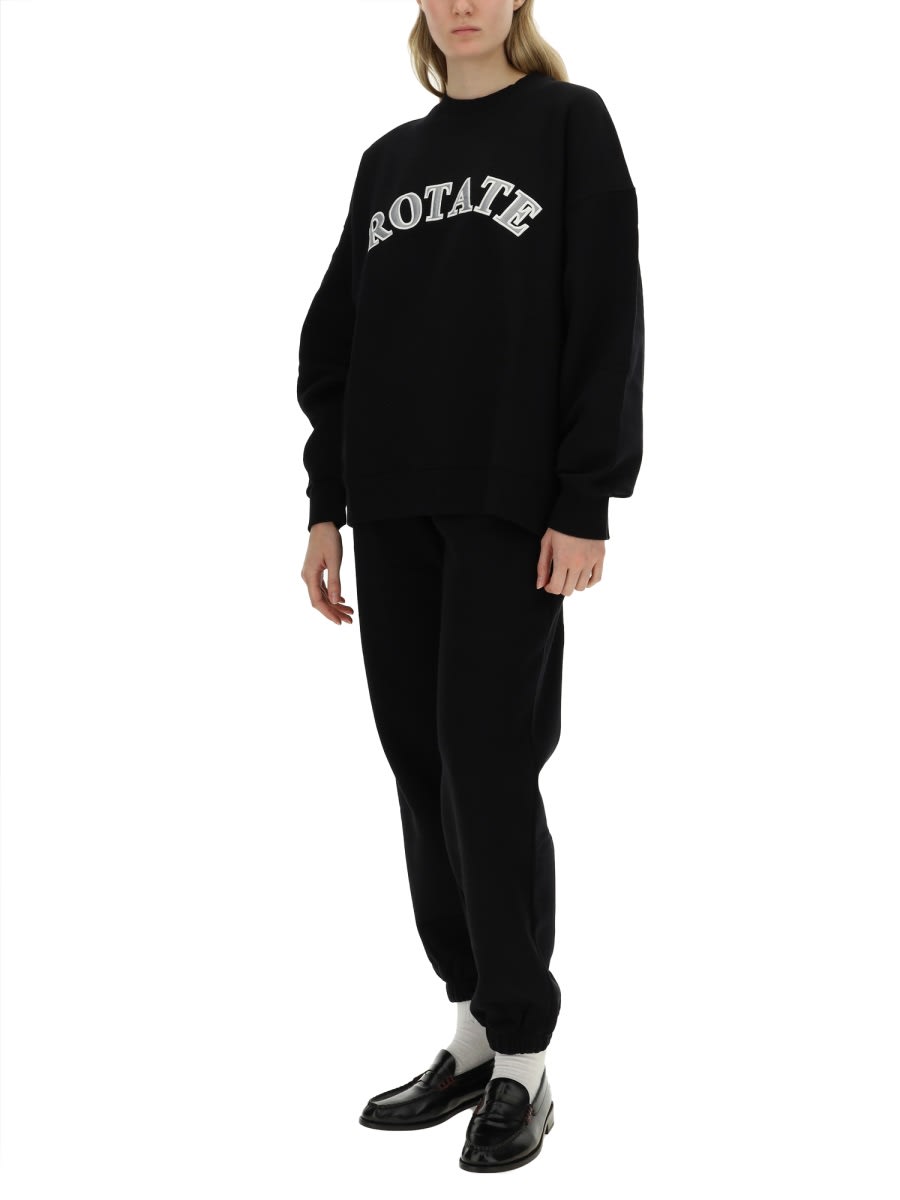 Rotate Birger Christensen Rotate Birgerchristensen Sweatshirt With Logo In Black