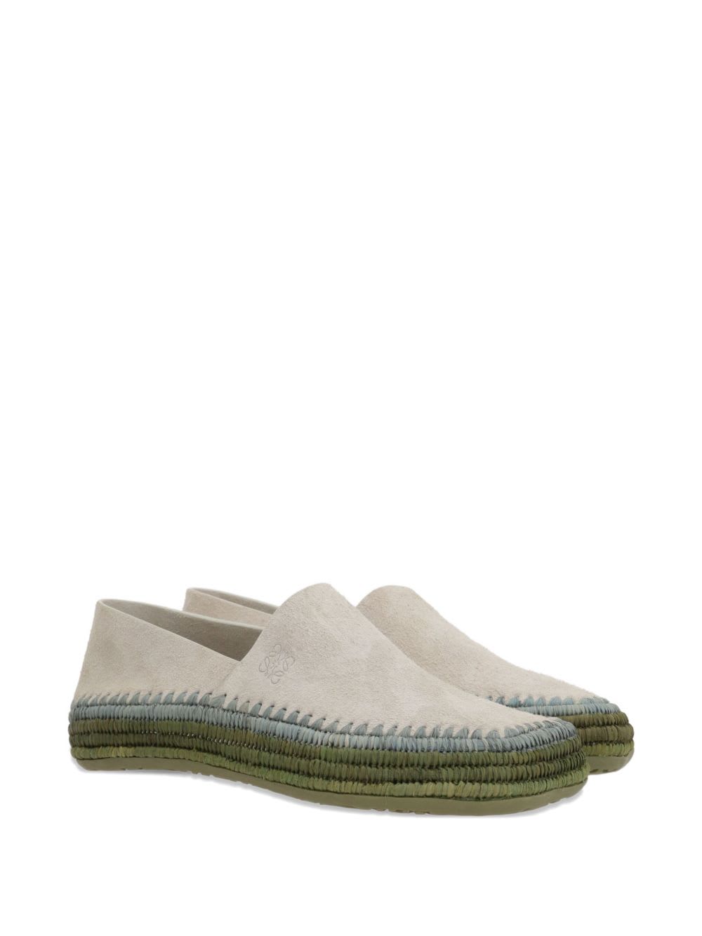 Loewe Rio Suede Espadrilles In Gray