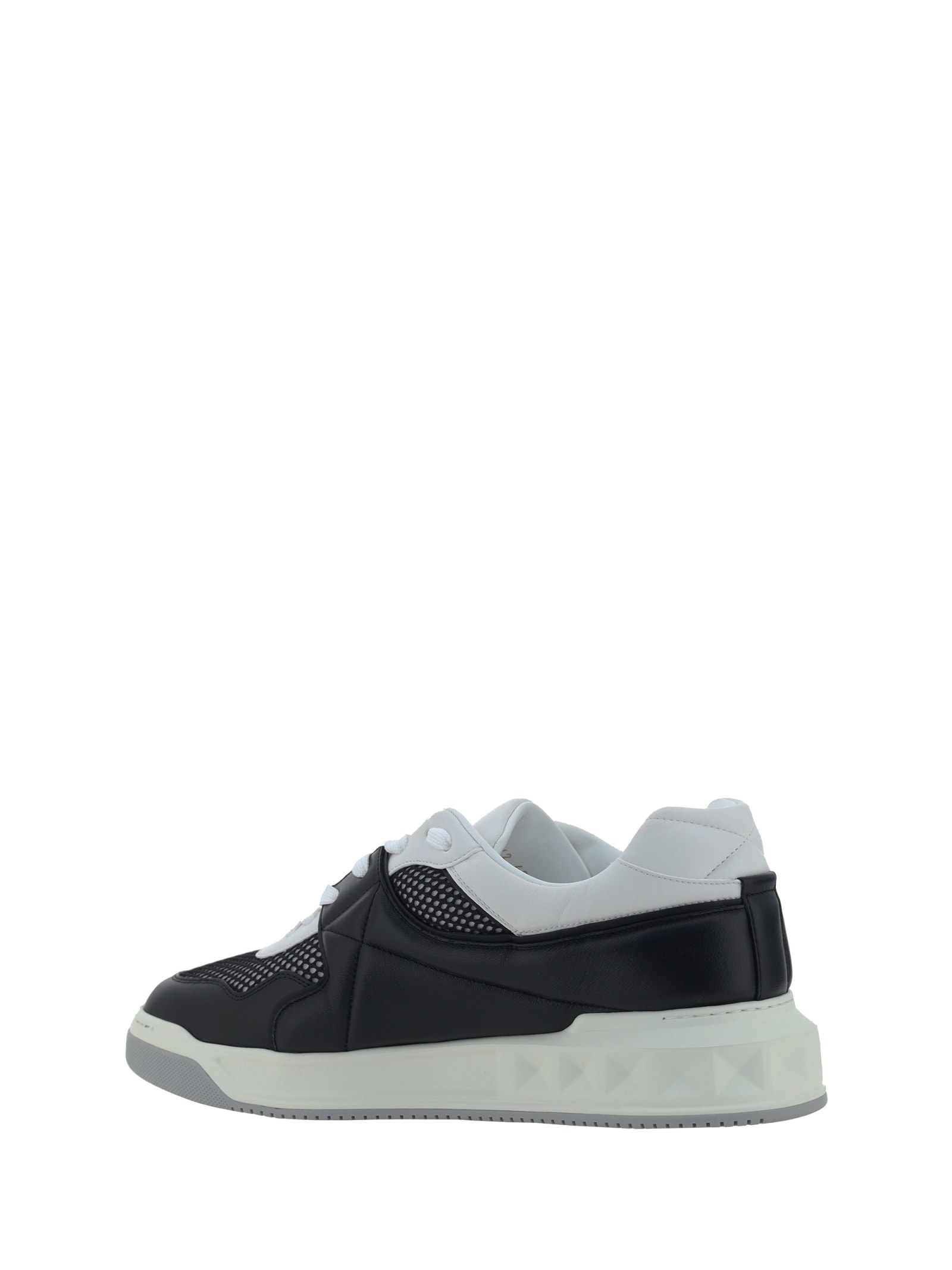 Shop Valentino One Stud Sneakers In Nero/bianco