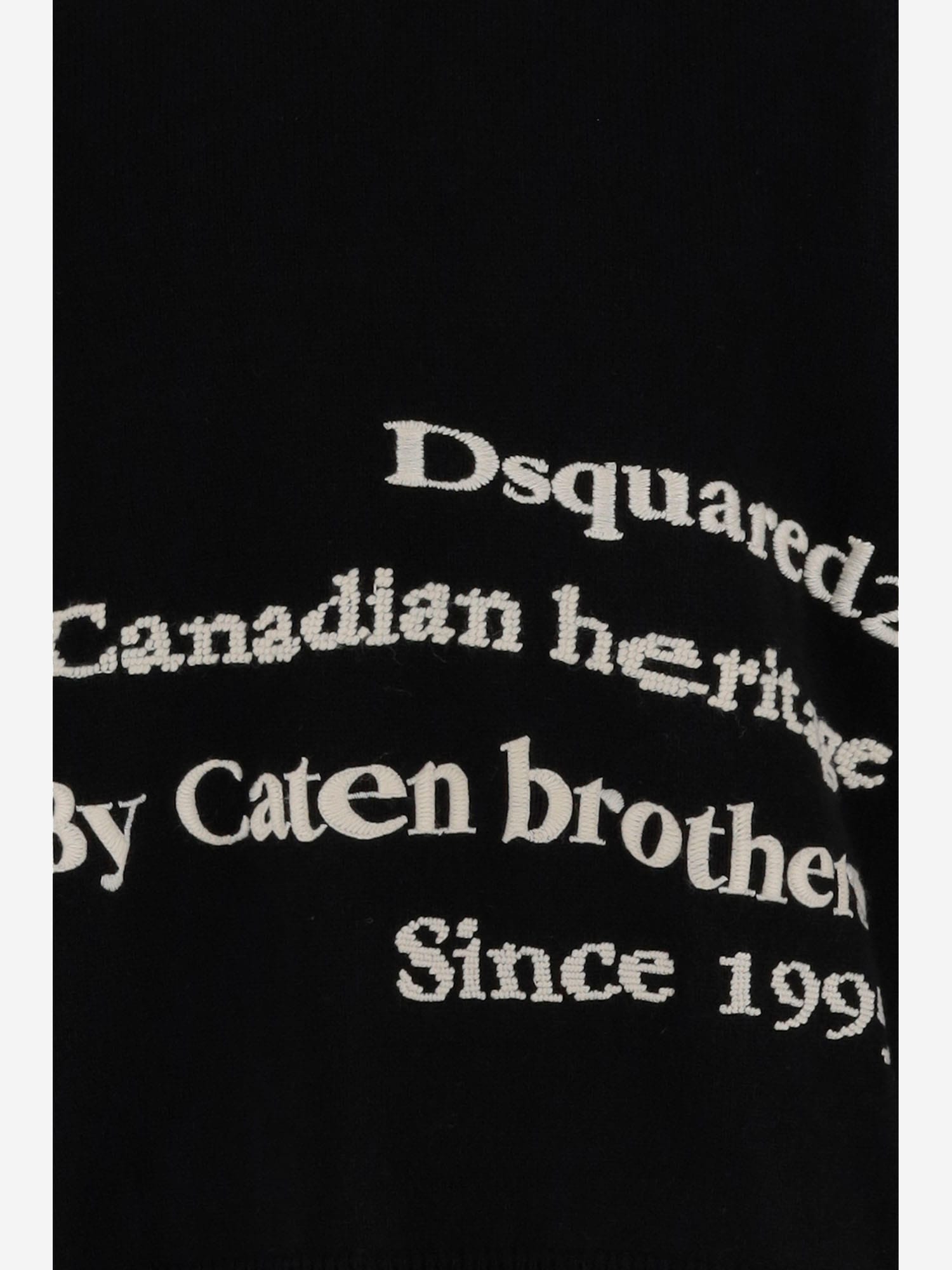 Dsquared2 Text-embroidered Sweater In Black